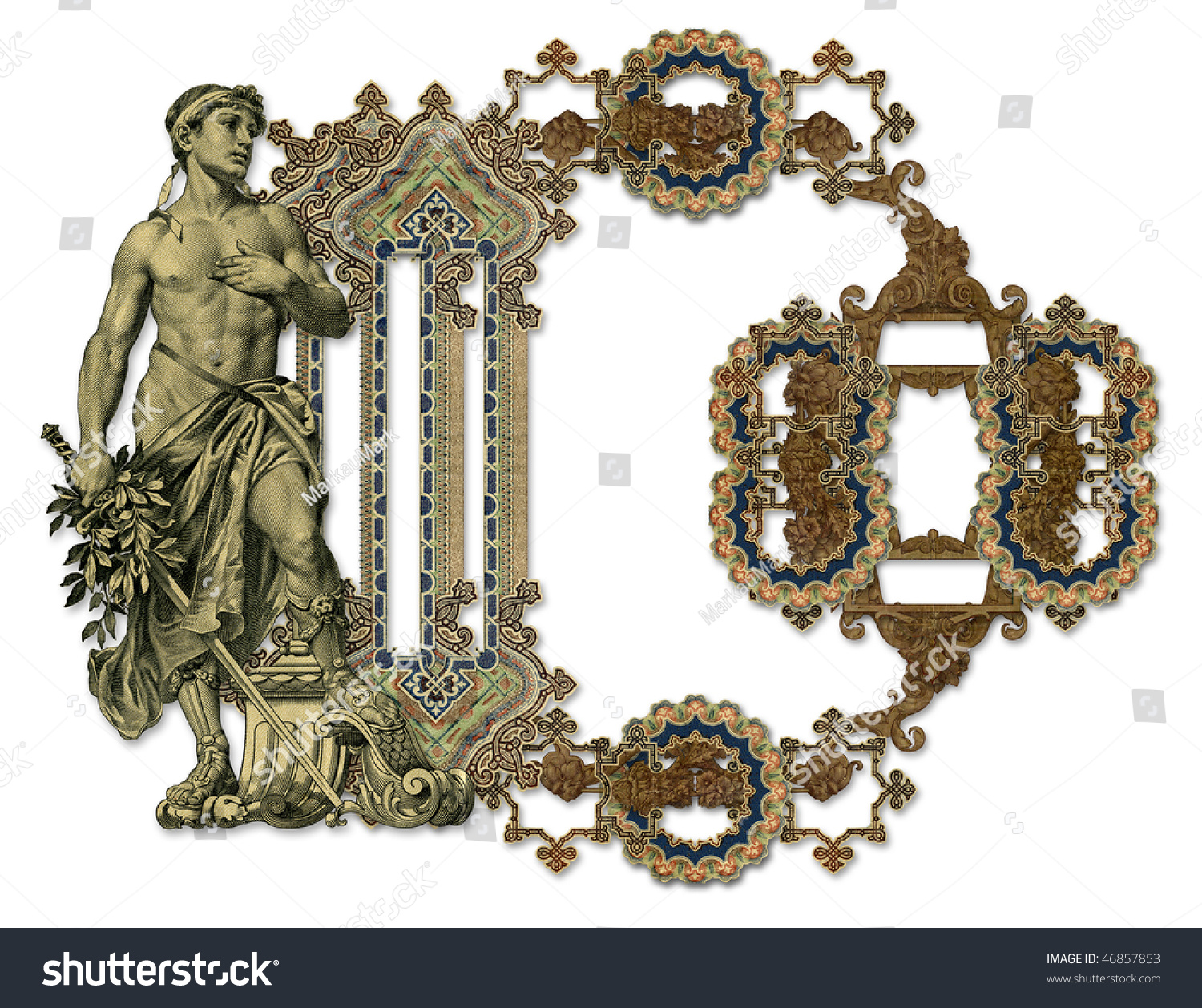 Luxuriously Illustrated Old Capital Letter D Stock Illustration ...