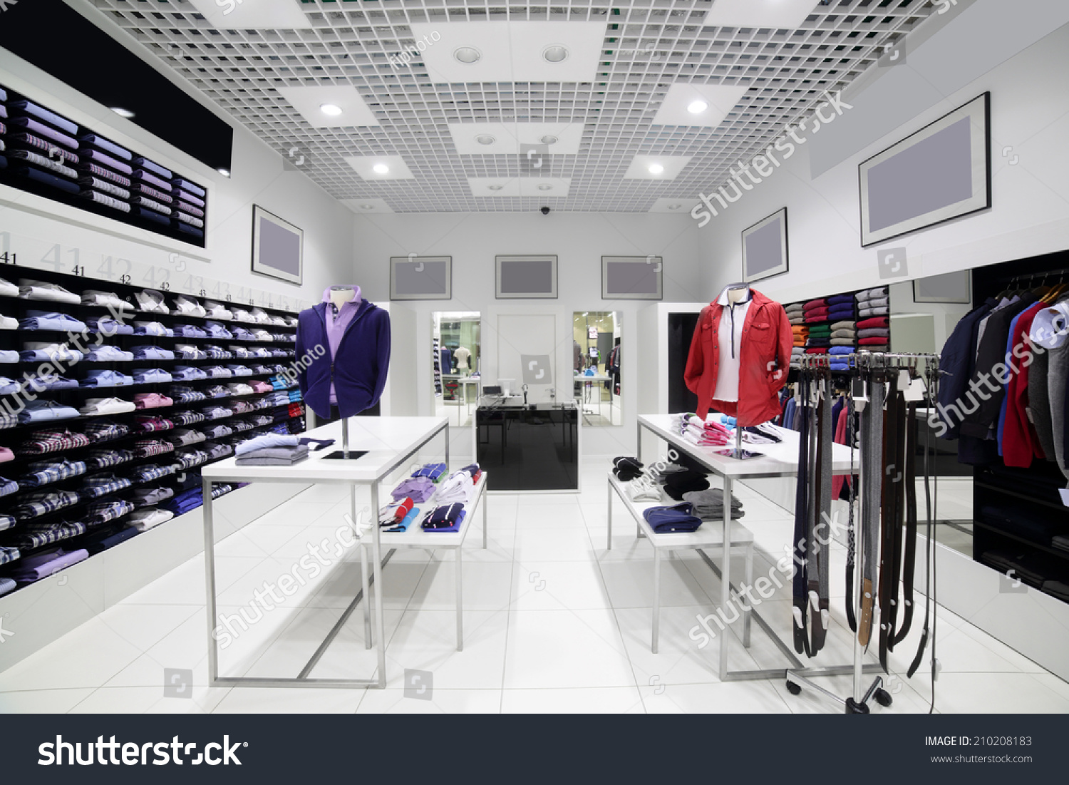 Stock Photo Luxury And Fashionable Brand New Interior Of Cloth Store 210208183 