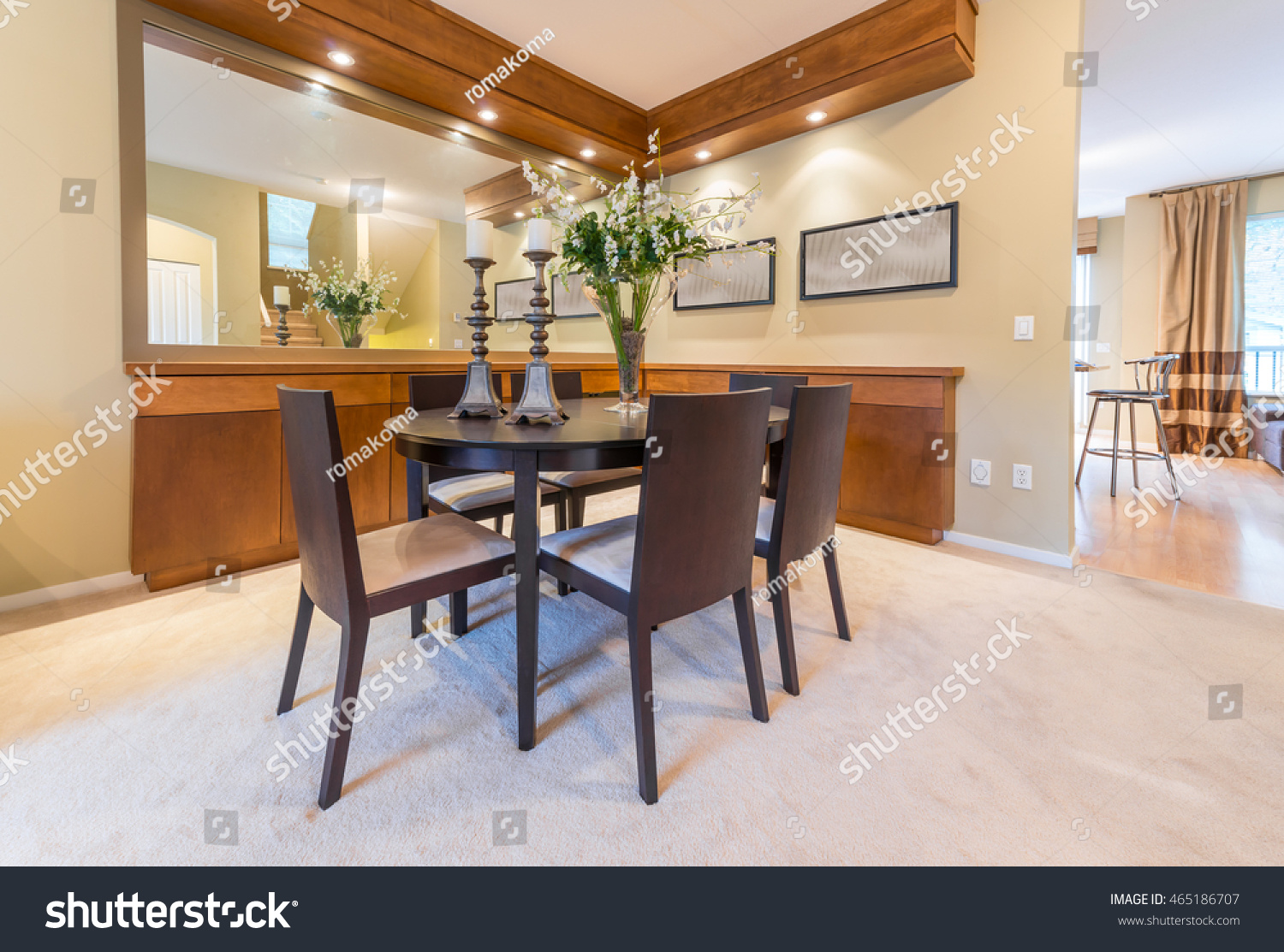 Luxury Nicely Decorated Dining Lunch Room Stock Photo Edit