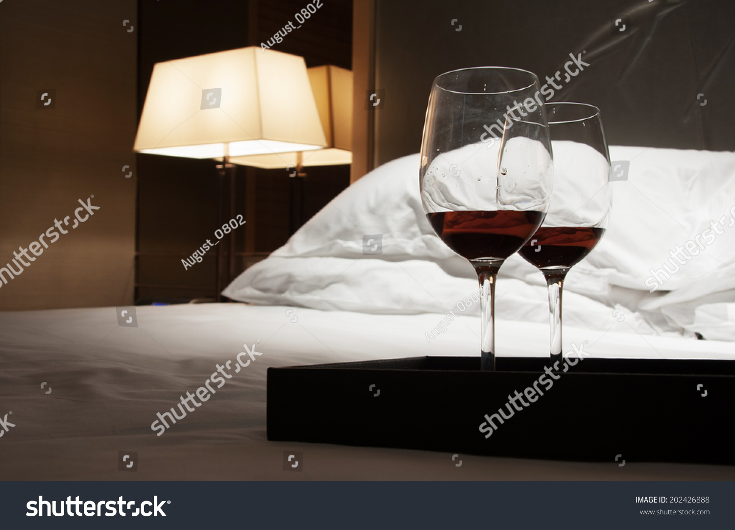 Luxury Bedroom Red Wine Stock Photo Edit Now 202426888
