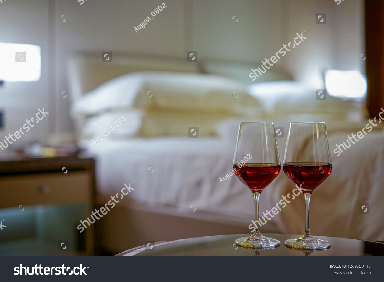 Luxury Bedroom Red Wine Background Stock Photo Edit Now