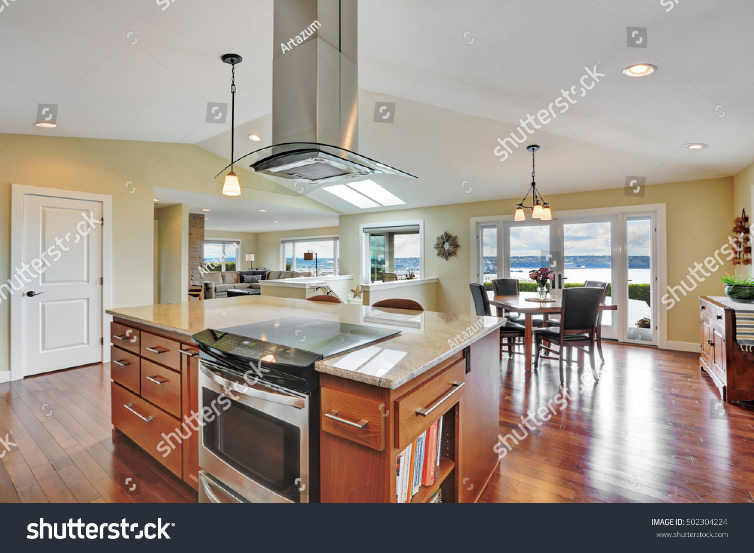 Luxury House Interior Modern Kitchen Bar Stock Photo Edit Now 502304224