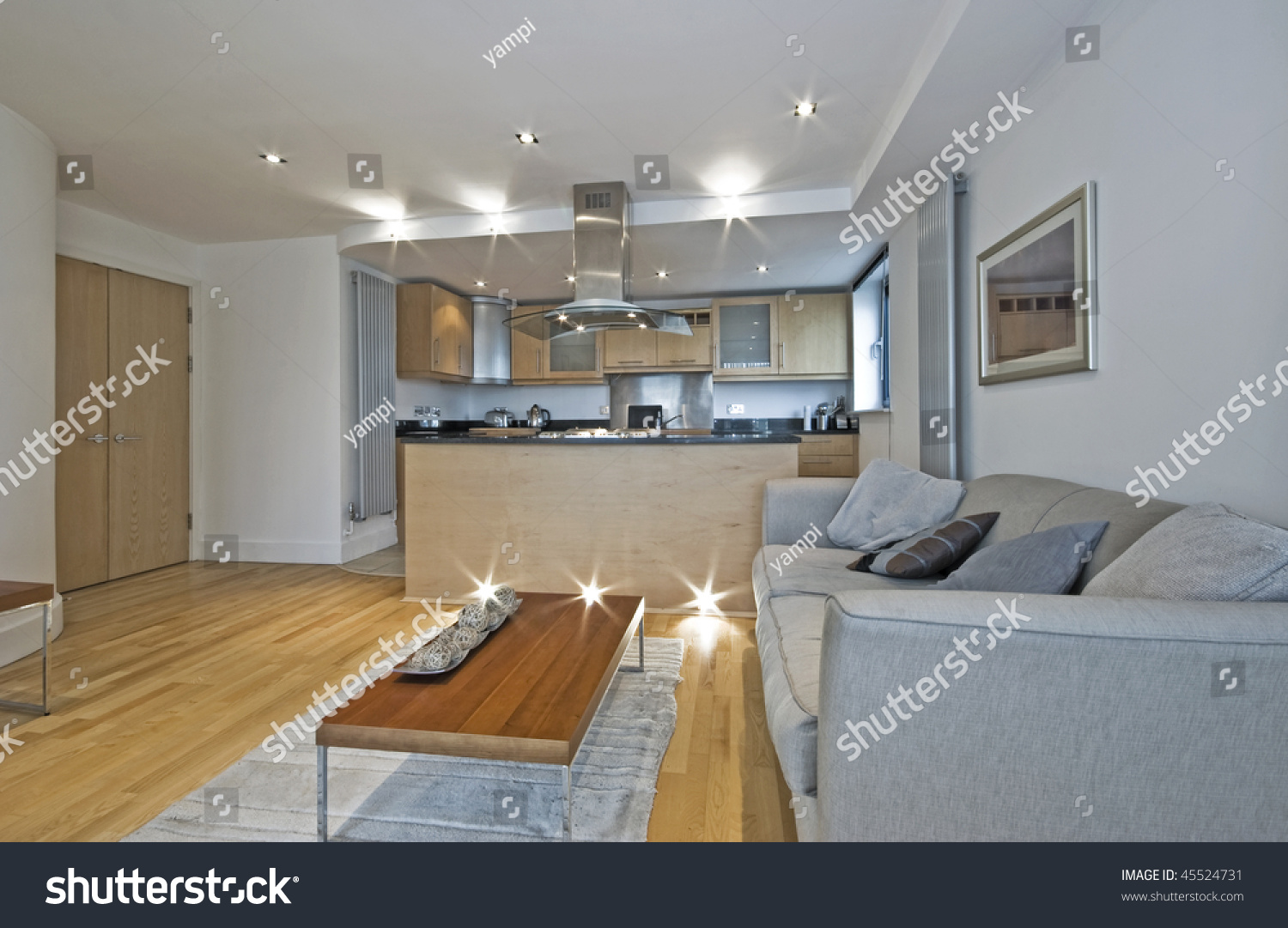 Luxury Open Plan Living Room Breakfast Stock Photo Edit Now 45524731