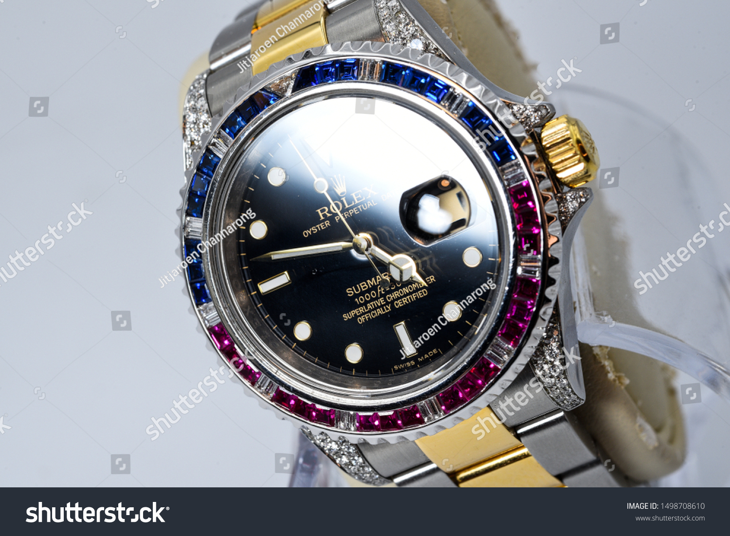 rolex submariner diamond sapphire bezel