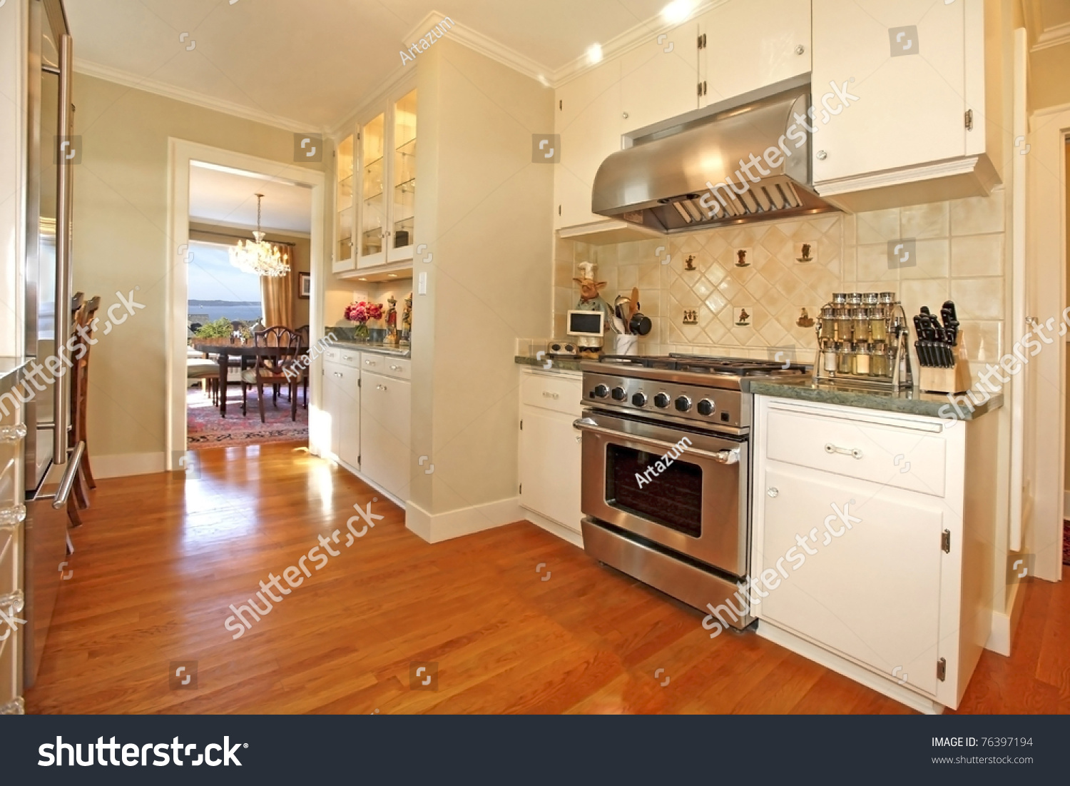 Luxury White Antique Kitchen Oak Floor Stock Photo Edit Now 76397194