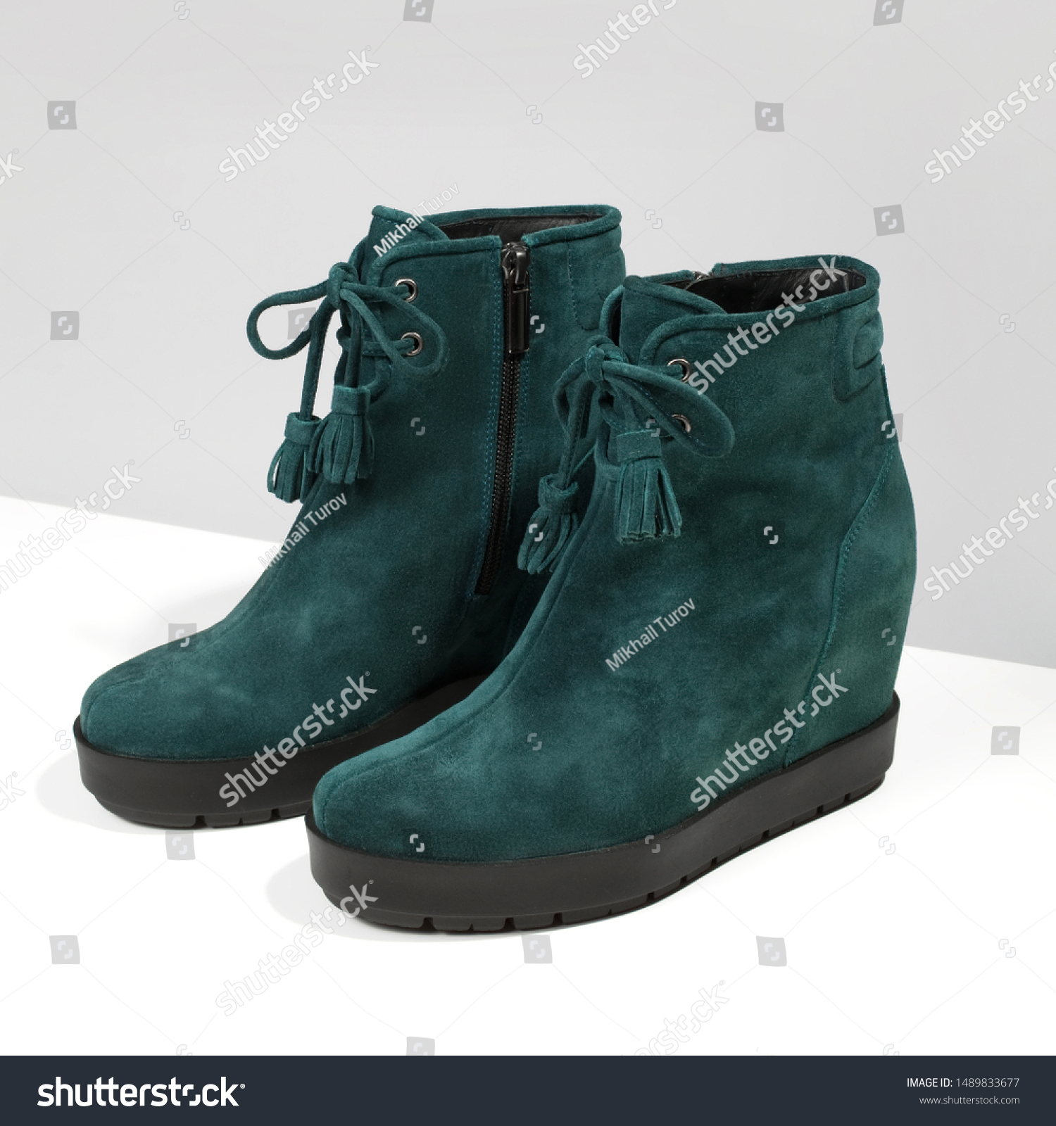 emerald green boots womens