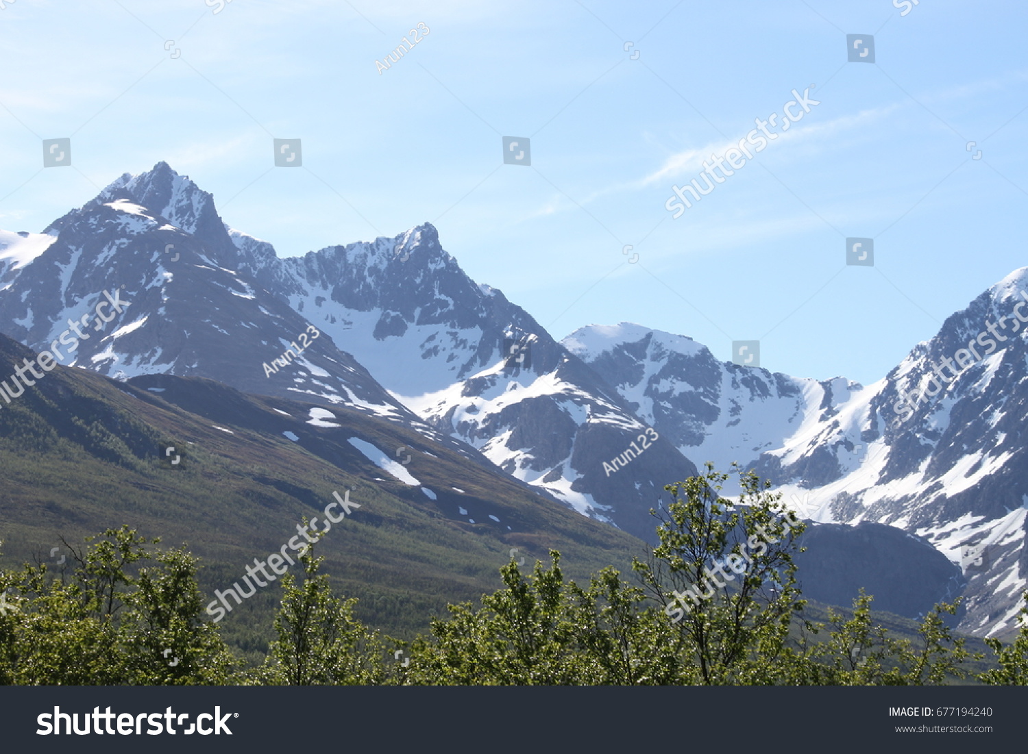 Lyngen Alps Norway Mountains Fjords Stock Photo Edit Now 677194240