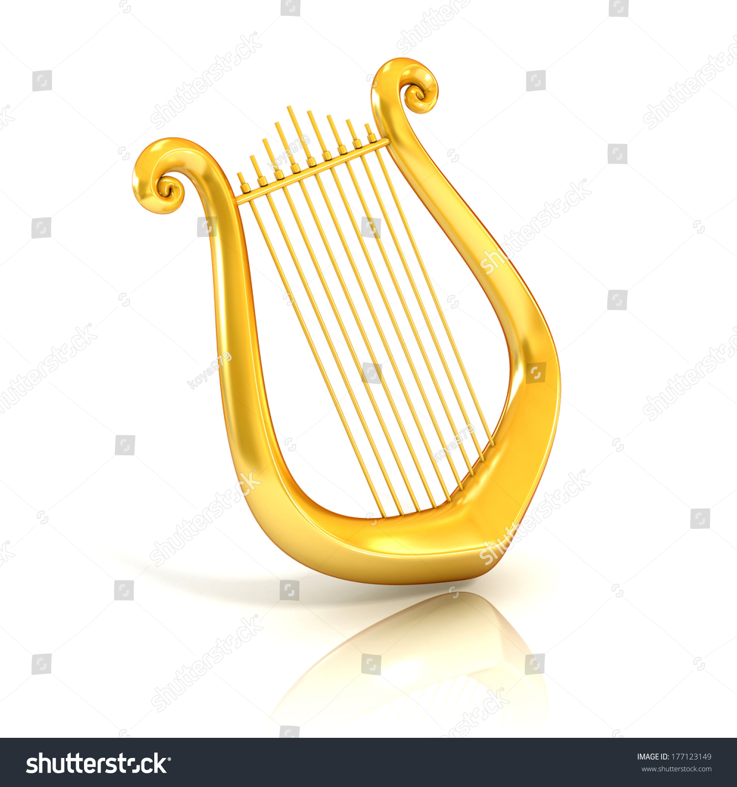 Lyre 3d Illustration Isolated On White - 177123149 : Shutterstock