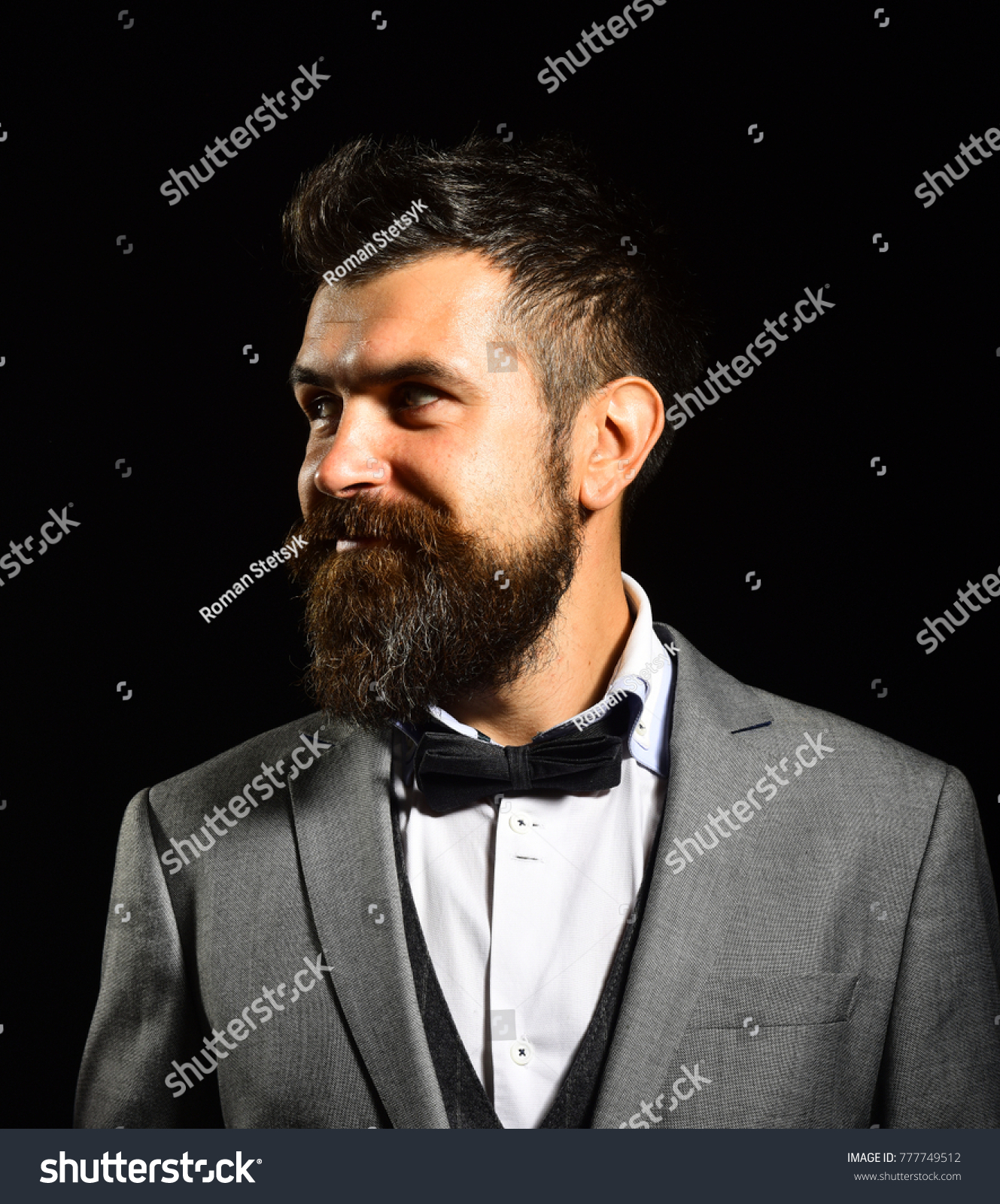 Macho Formal Suit Has Stylish Haircut Stock Photo Edit Now