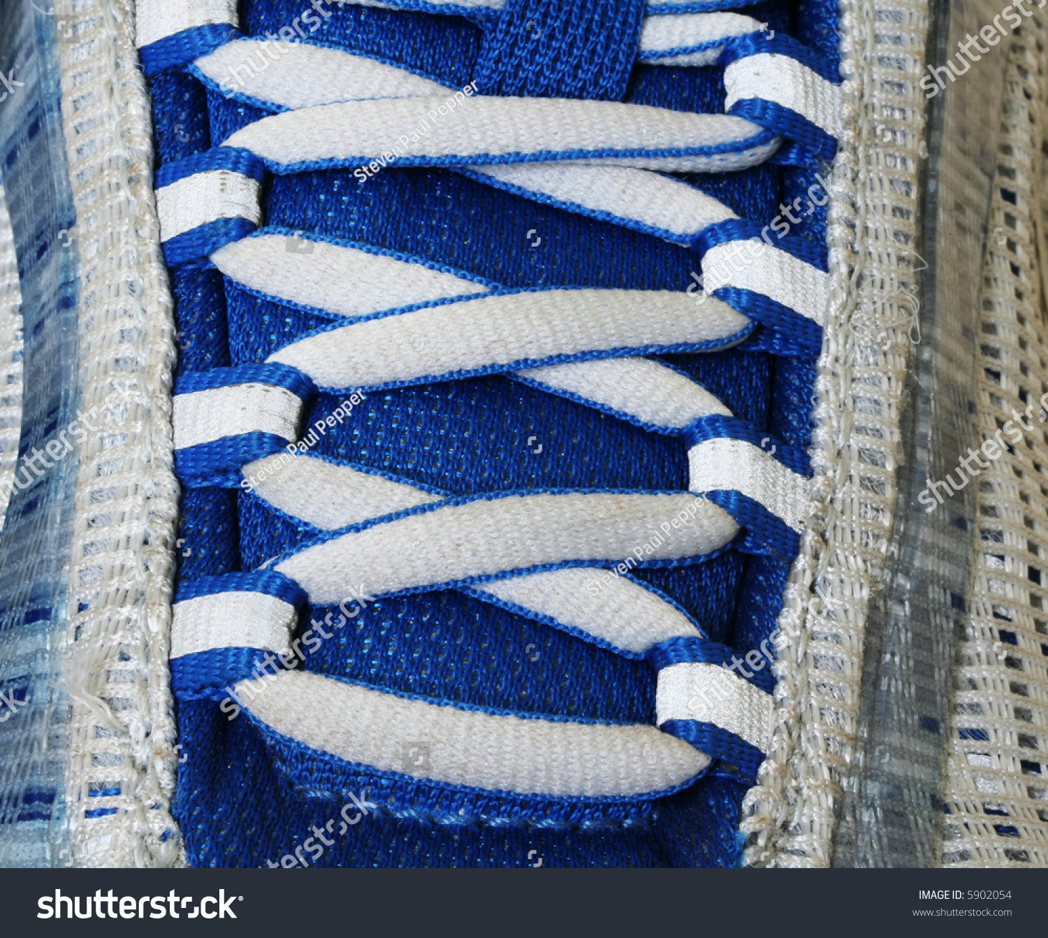 blue and white laces