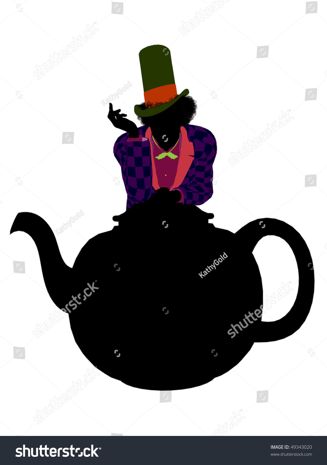 Madhatter Allice Wonderland Illustration Silhouette On Stock ...