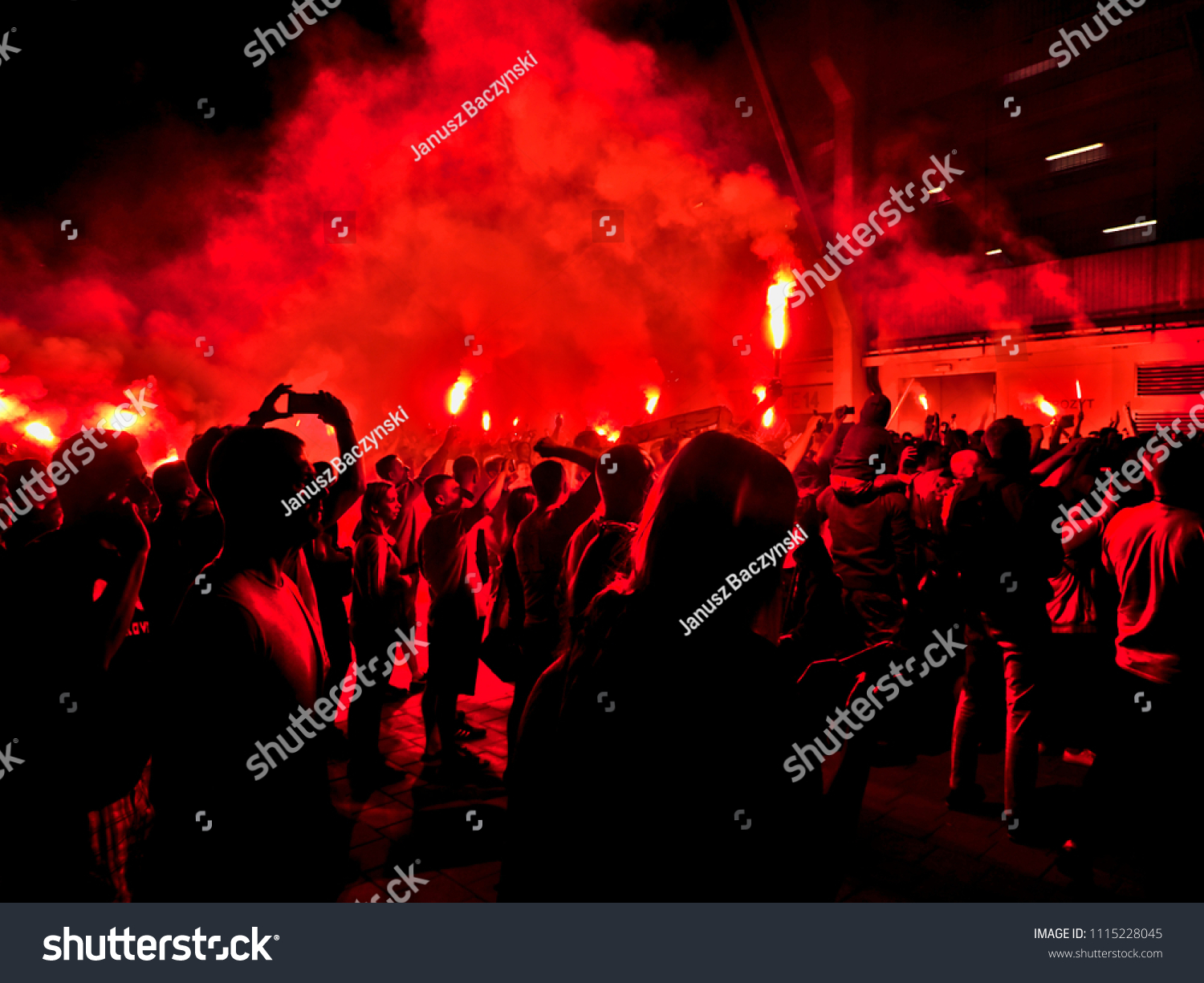 Madness Widzew Fans Lodz Poland June Stock Photo Edit Now 1115228045