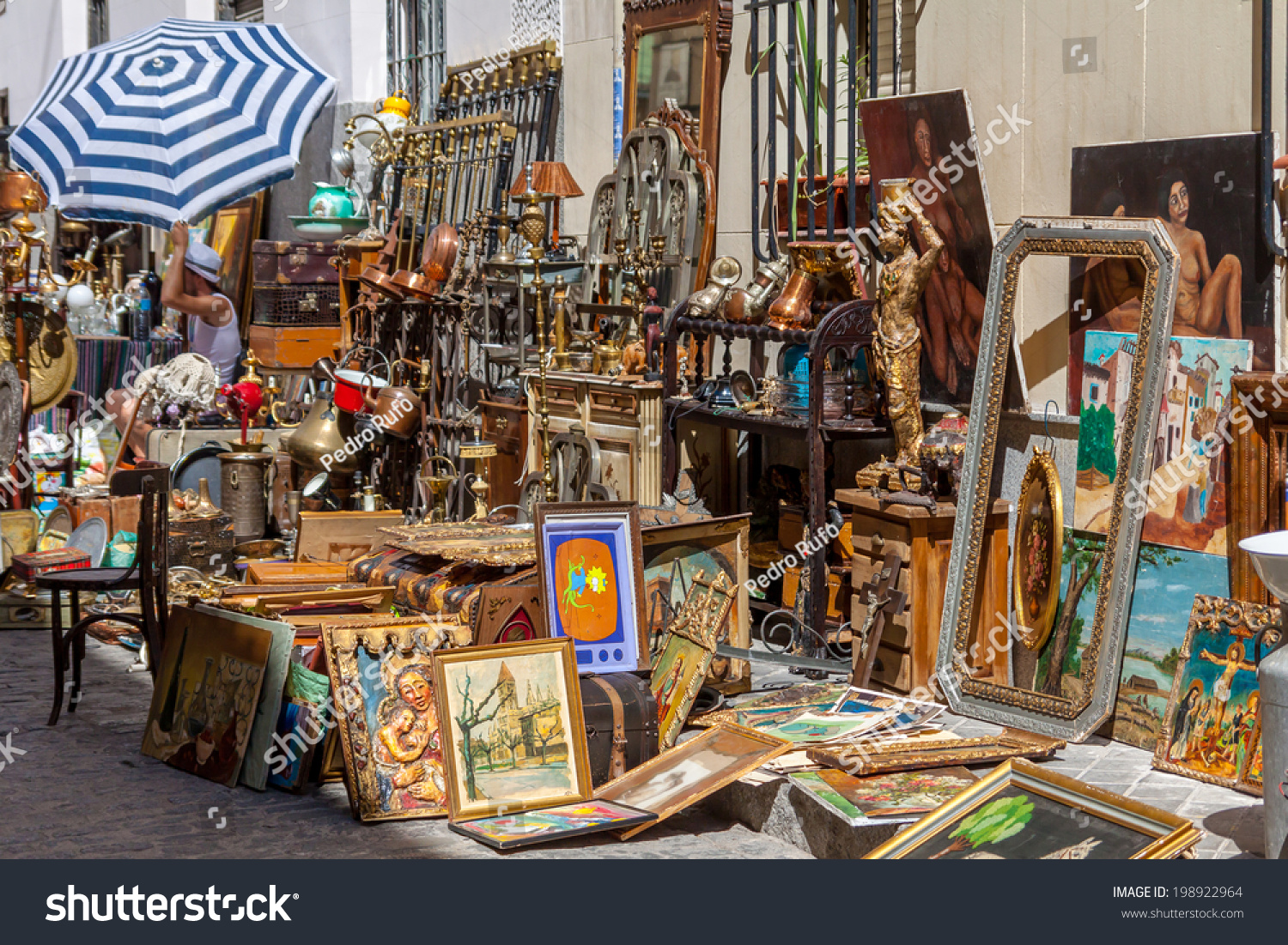 Madrid - Jun 15: Scene From El Rastro Flea Market On Jun 15, 2014 In ...