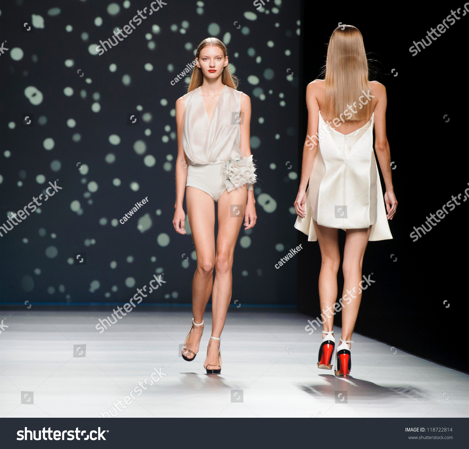 Madrid - September 01: Models Walking On The Amaya Arzuaga Catwalk ...