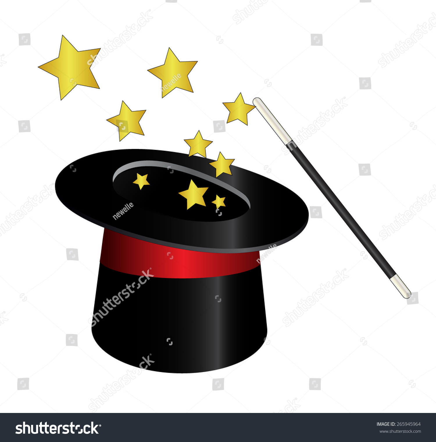 Magic Hat Wand Stars Stock Illustration 265945964 | Shutterstock