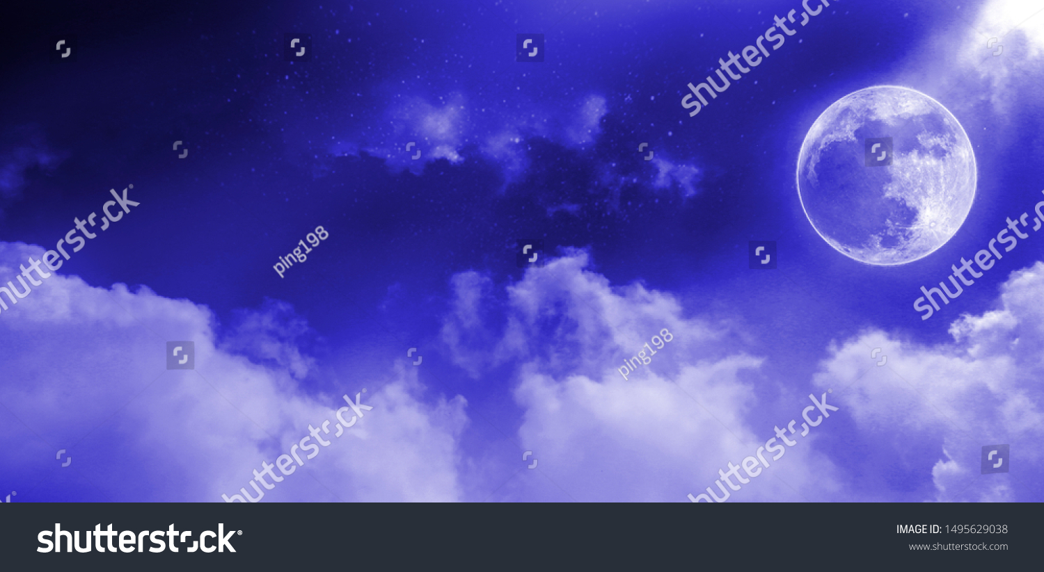 Magic Sky Background Beautiful Moon Shining Stock Photo Edit Now