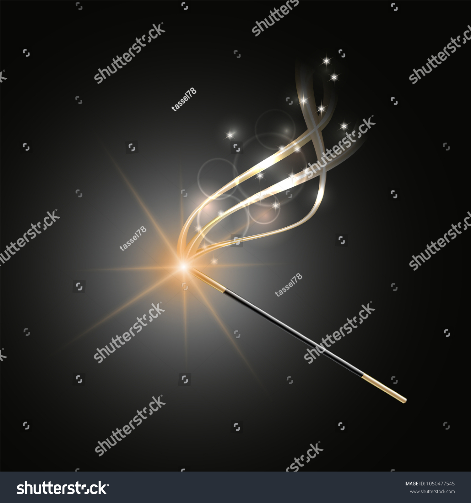 Magic Wand Magical Gold Sparkle Trail Stock Illustration 1050477545 ...