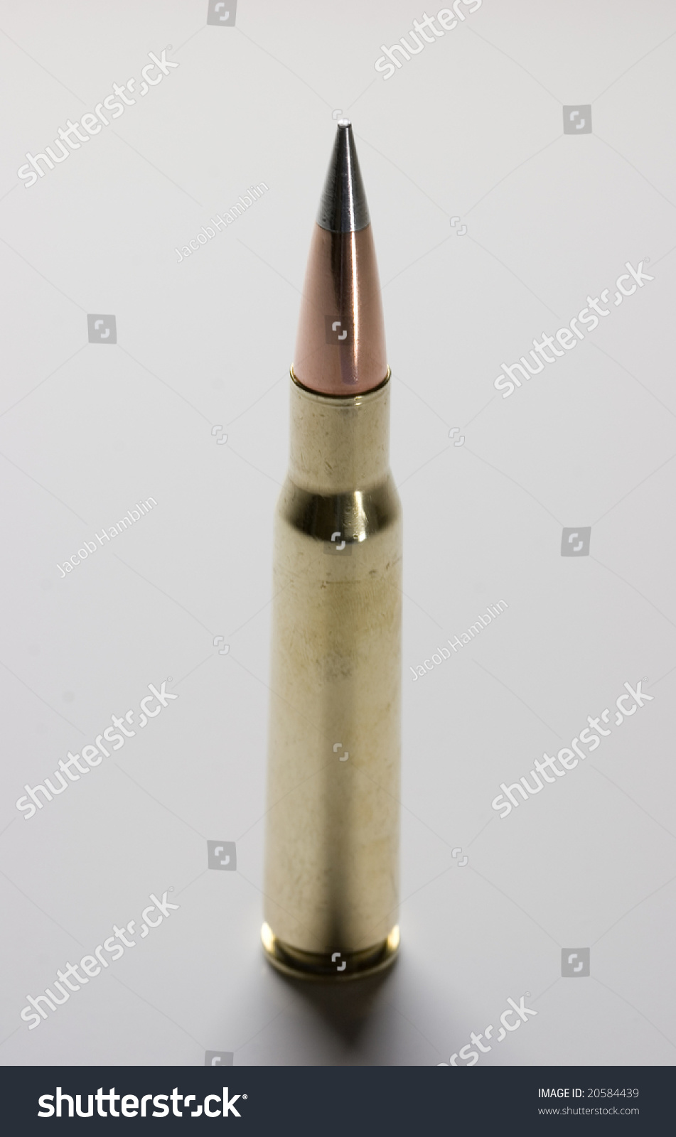 Magnesium Tipped .50 Caliber Bullet On Soft Background Stock Photo ...