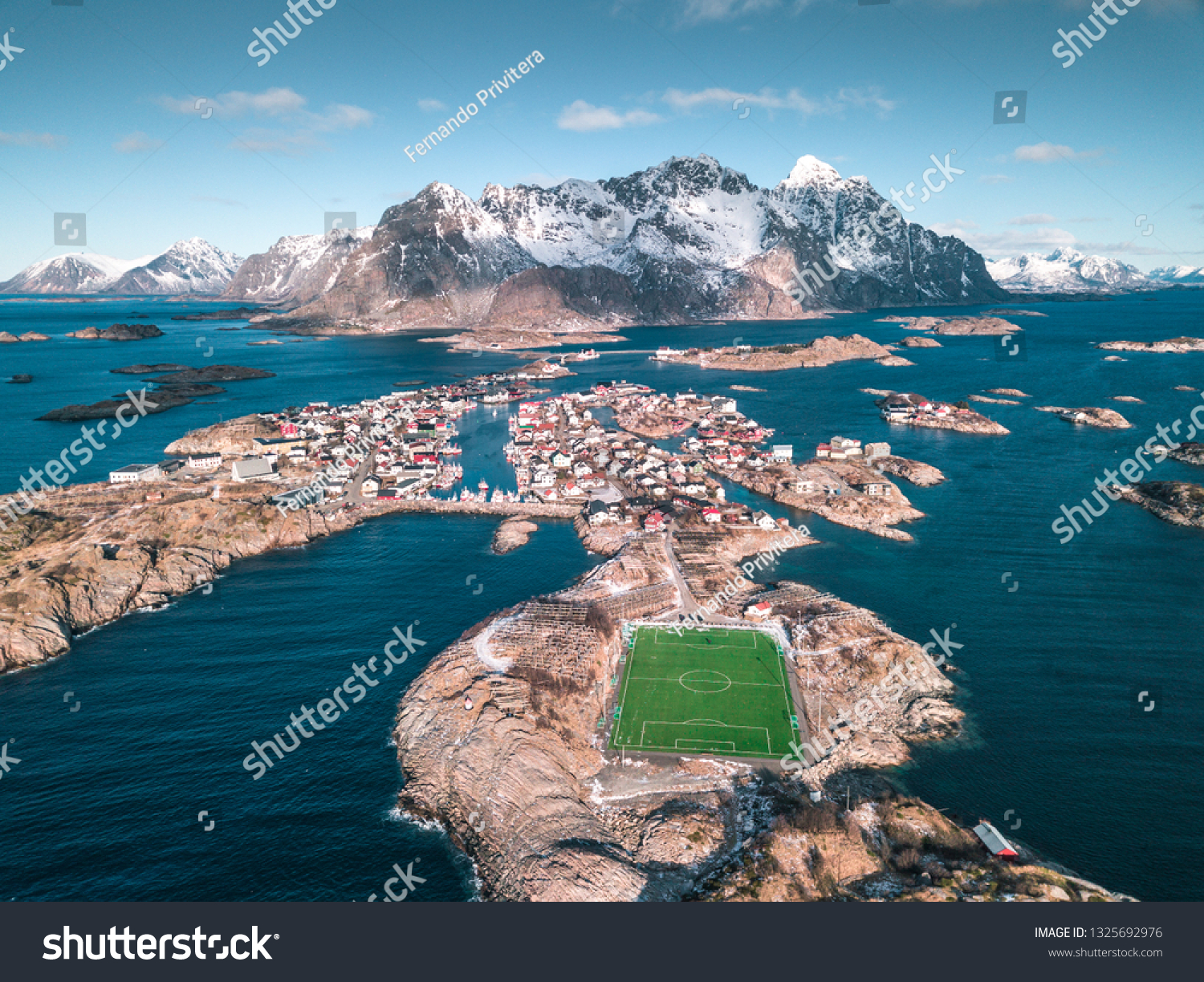 Magnificent View Soccer Field Henningsvaer Surrounded Stock Photo Edit Now 1325692976