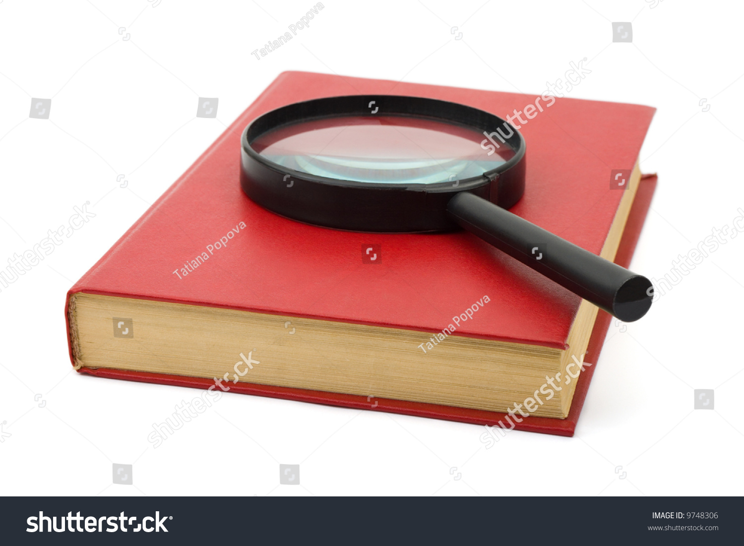 Magnifying Glass And Book, Isolated On White Background Stock Photo ...