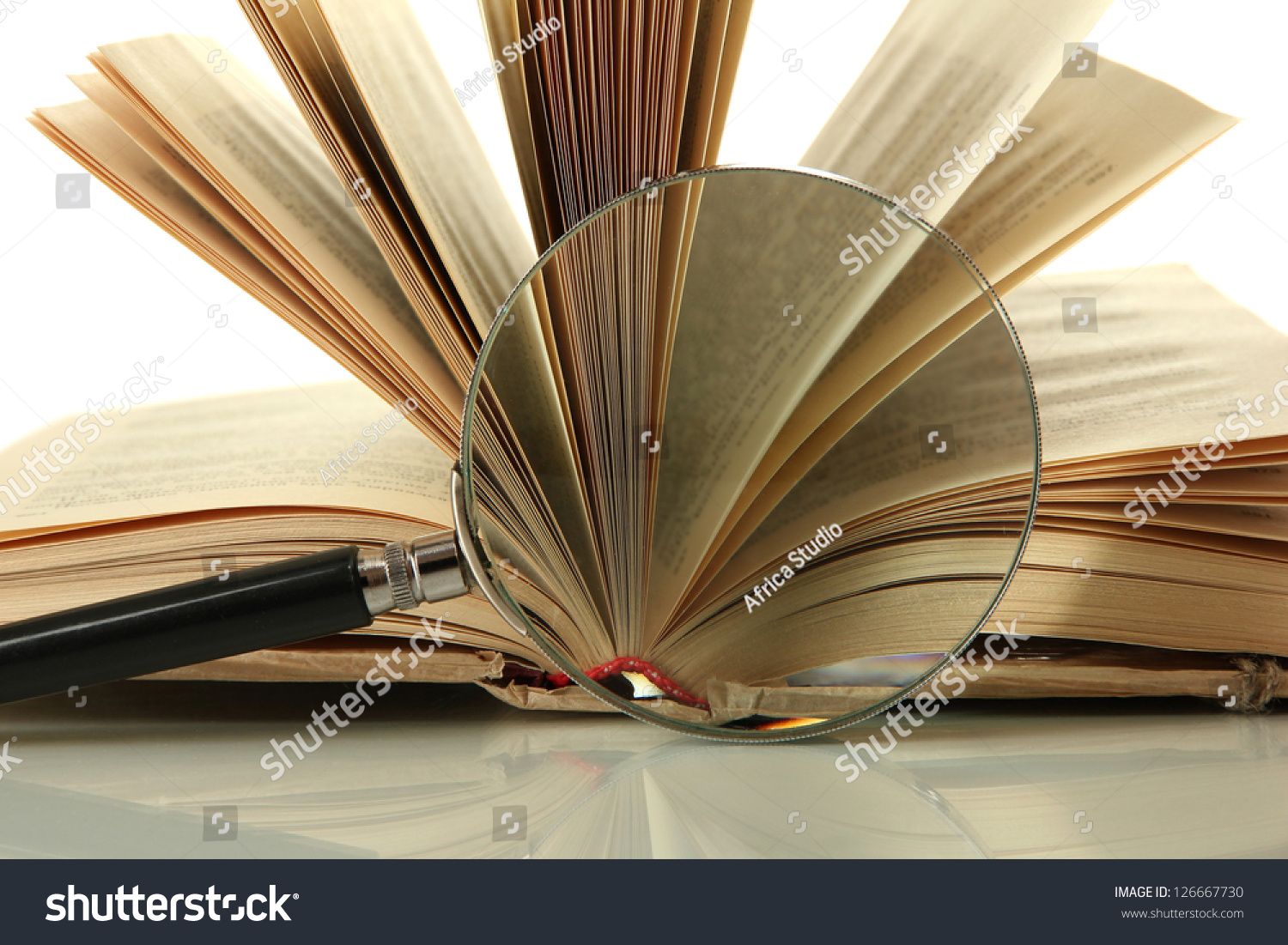 Magnifying Glass And Opened Book Stock Photo   Image Of Idea, Glossary