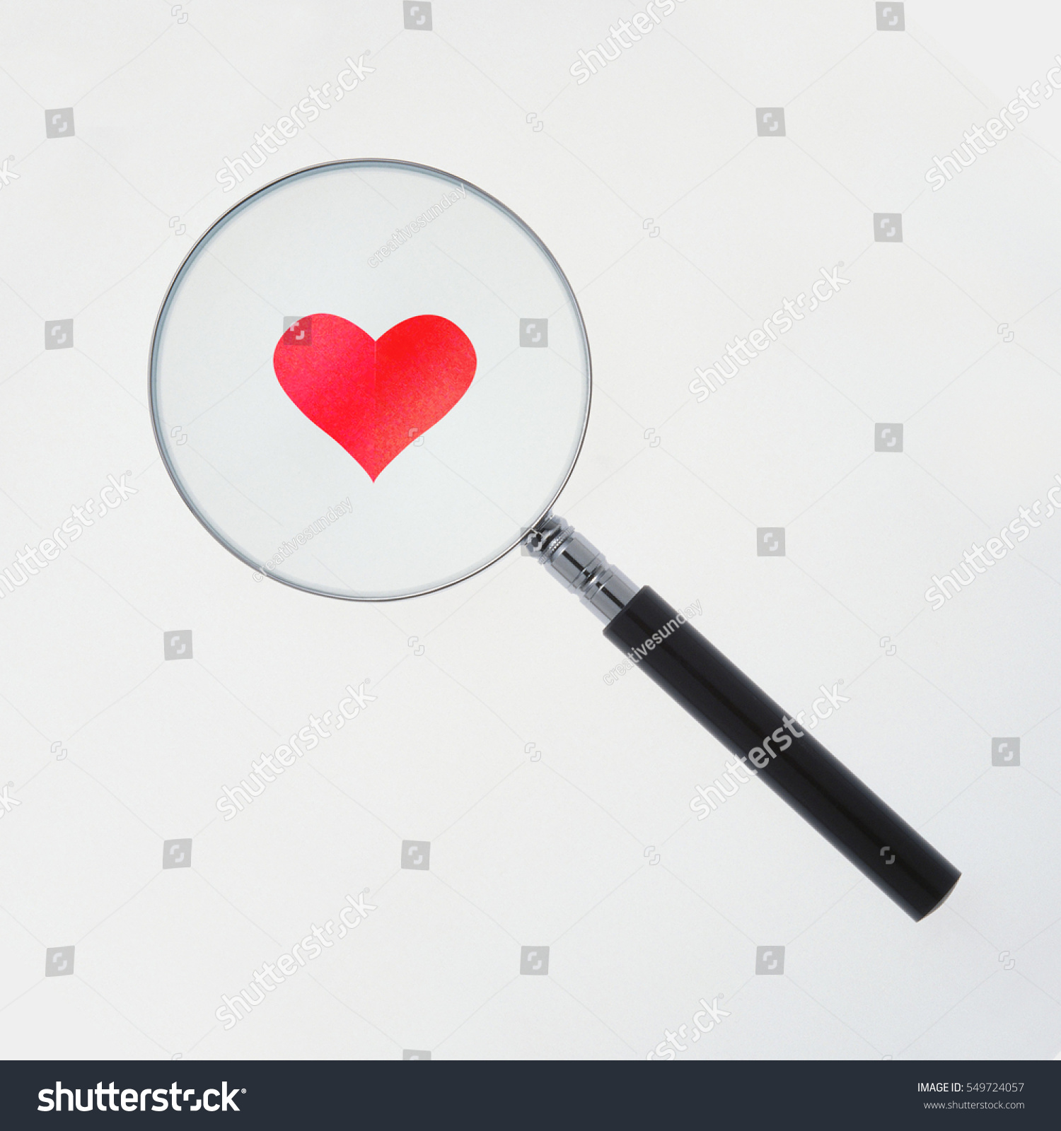 Magnifying Glass Looking Heart Isolated On Stock Photo 549724057 ...