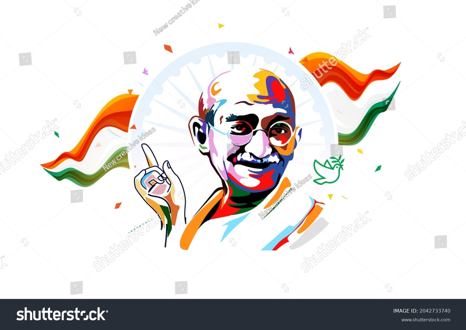 Mahatma Gandhi Birthday Jayanti International Day Stock Illustration ...