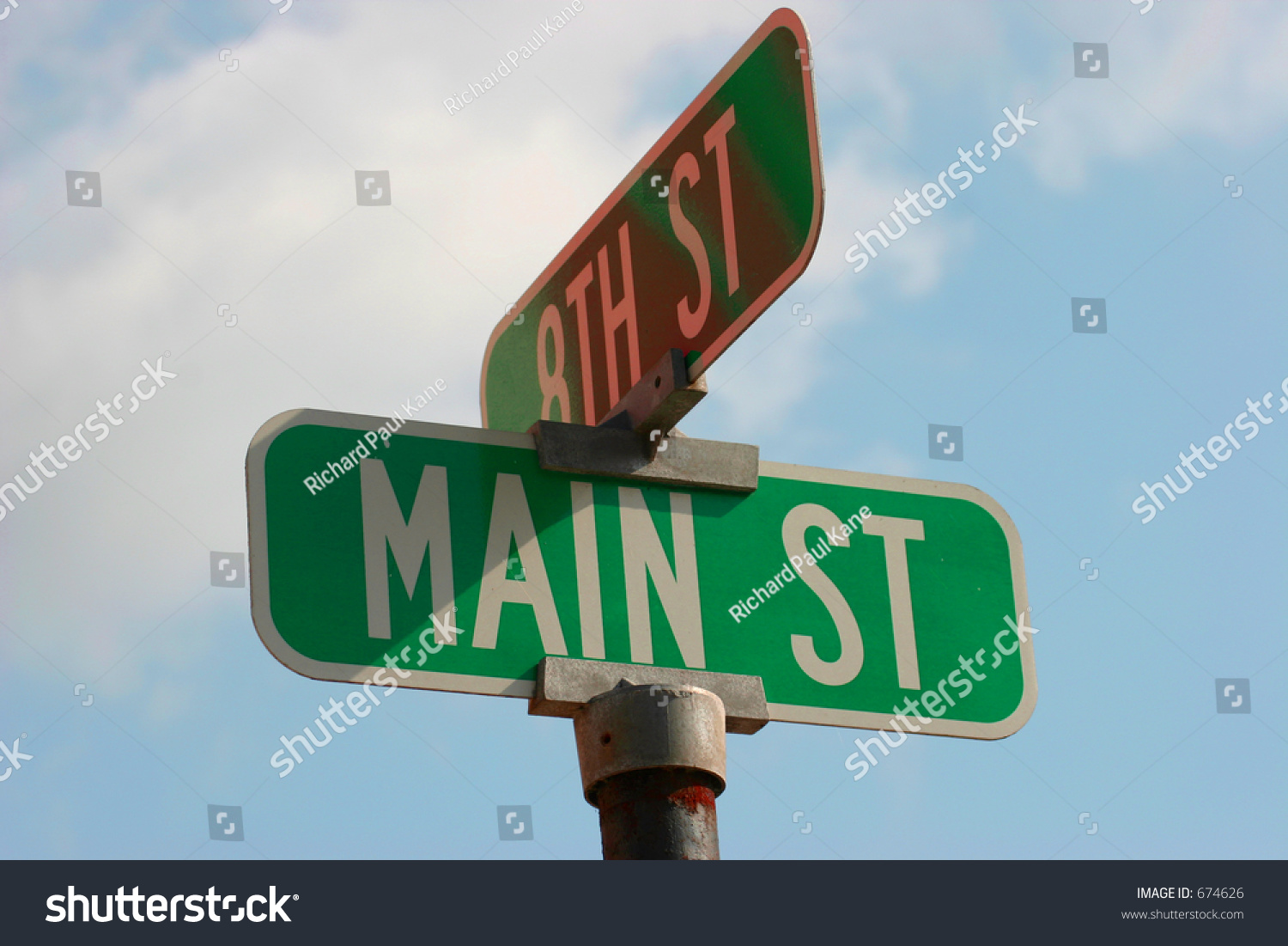 Main Street On Blue Sky, Main Street Sign U.S.A. Stock Photo 674626 ...