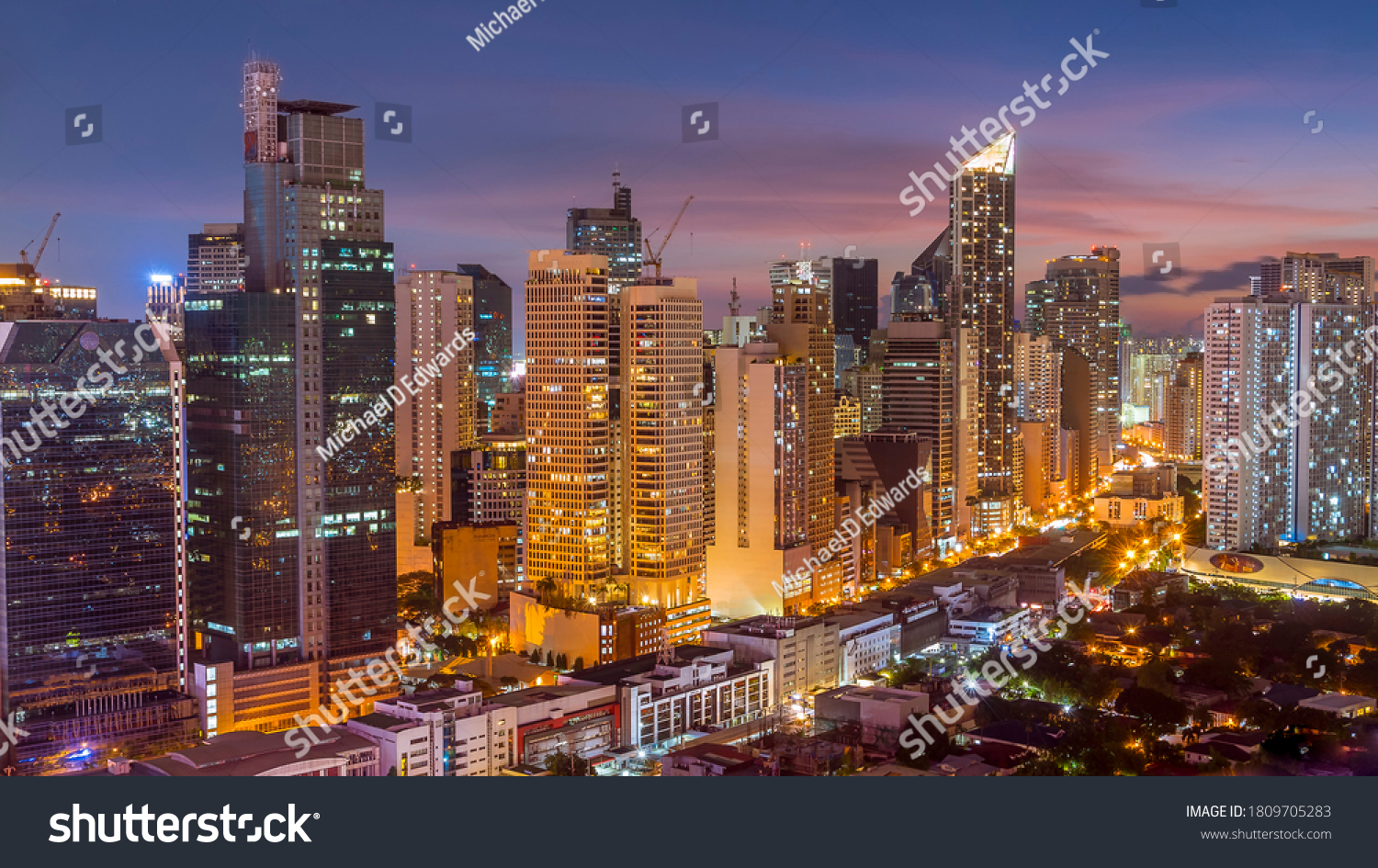 245 Makati Cbd Images Stock Photos Vectors Shutterstock   Stock Photo Makati Metro Manila Philippines Sept Early Evening Shot Of Makati Skyline View Of 1809705283 