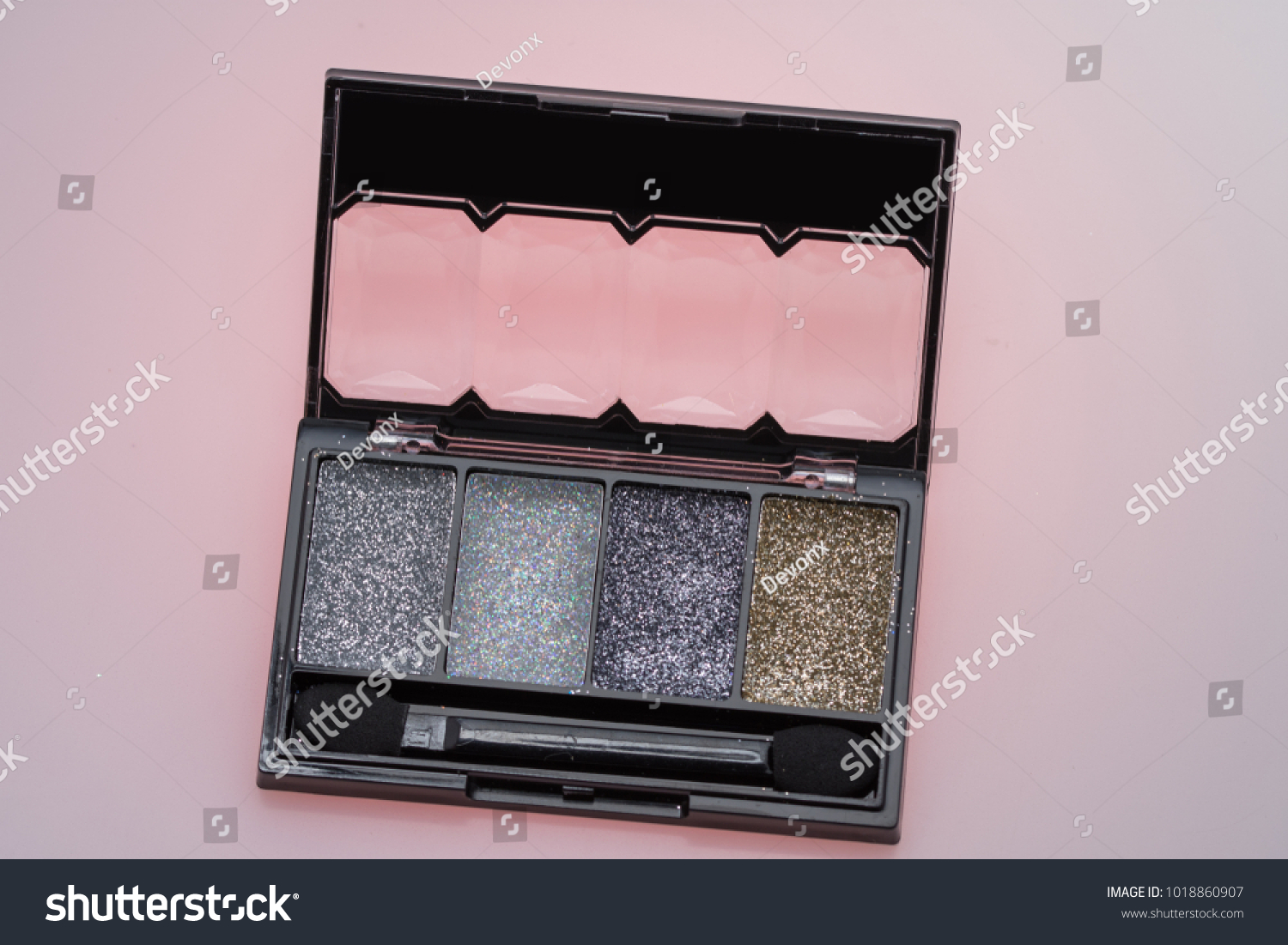 Download Make Set Brushes Glossy Makeup Powder Stock Photo Edit Now 1018860907