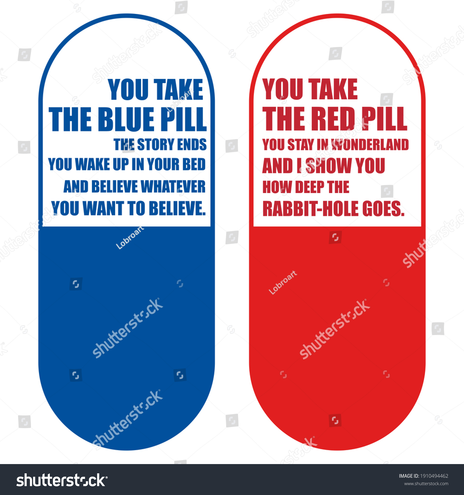 Make Your Choice Red Pill Blue Stock Illustration 1910494462 Shutterstock