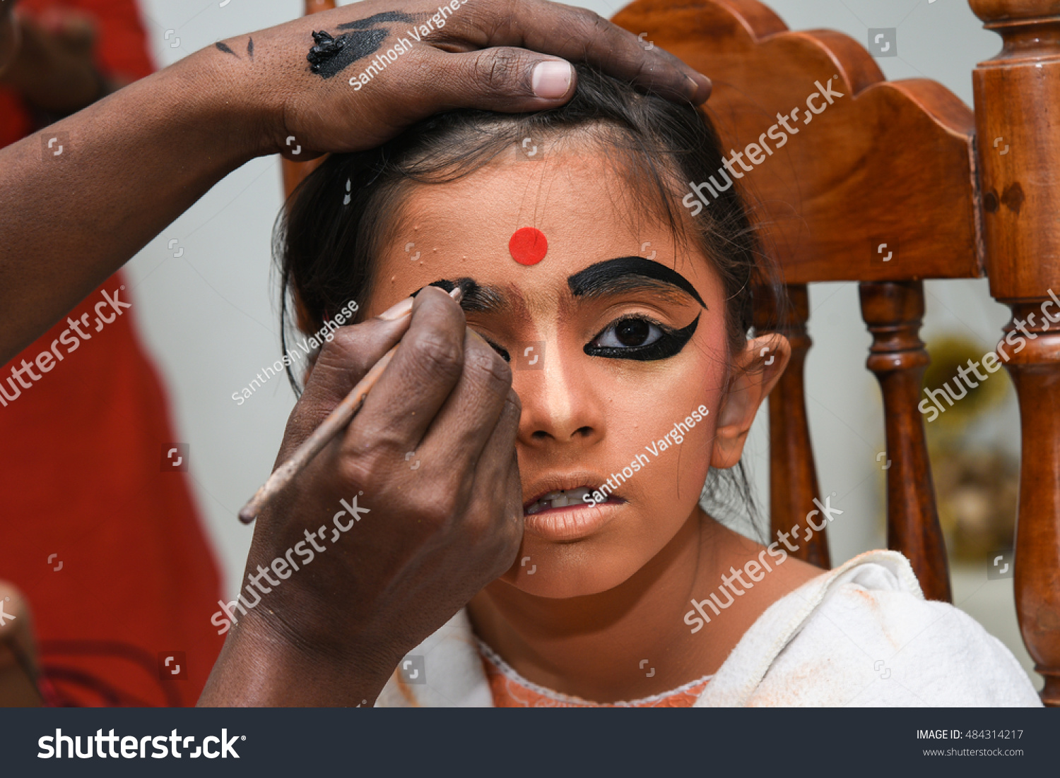 Makeup Artist Draws Eyebrow Young Indian Stock Photo Edit Now