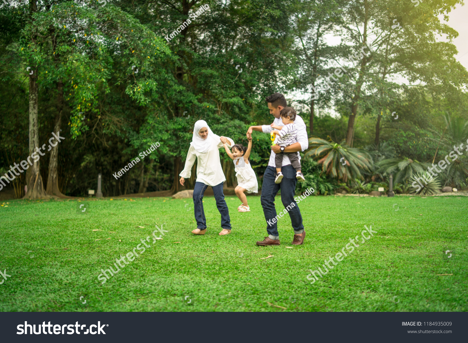 Malay Family Having Quality Time Park Stock Photo Edit Now 1184935009