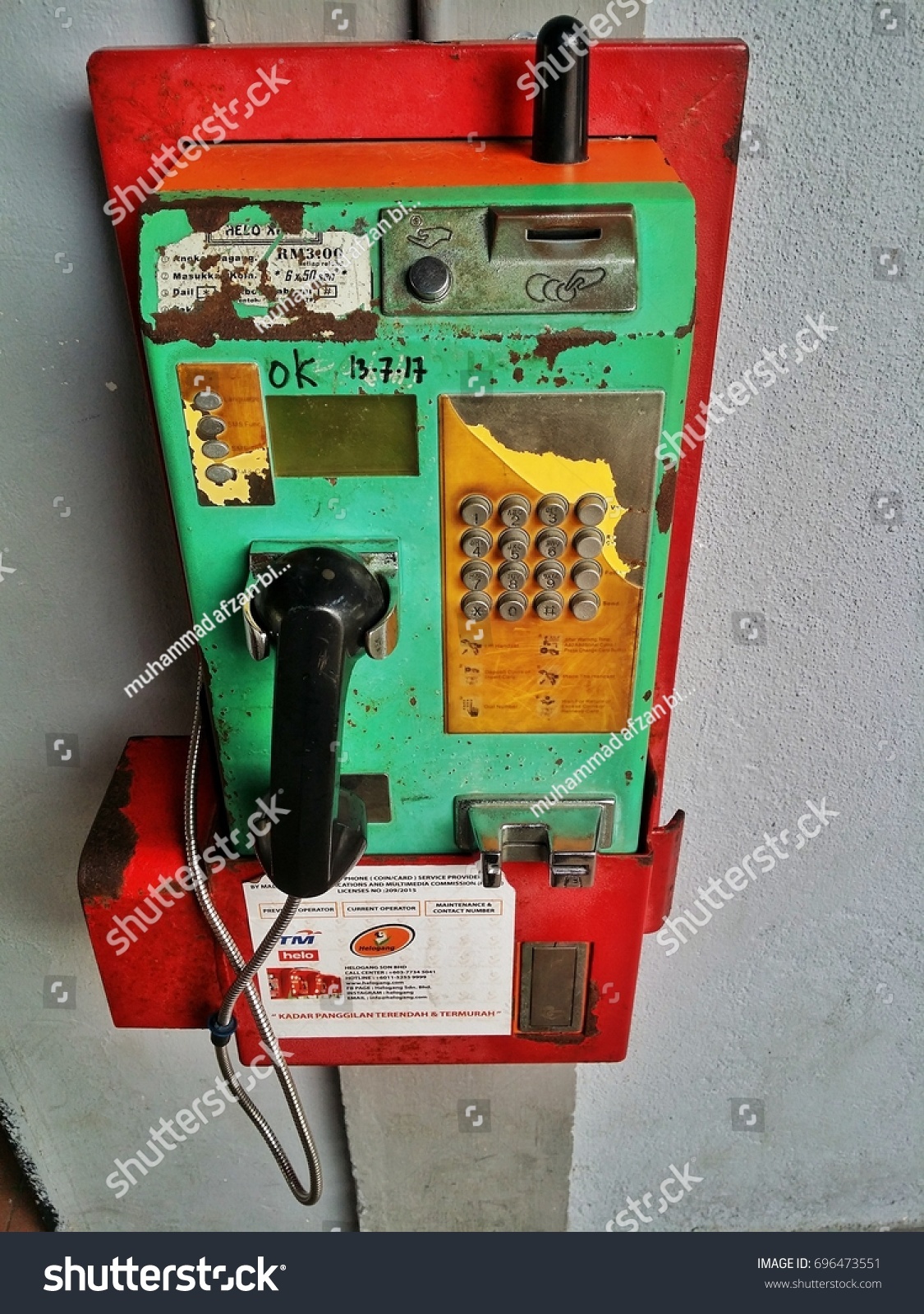 Malaysia Aug 15 2017 Public Phone Stock Photo Edit Now 696473551