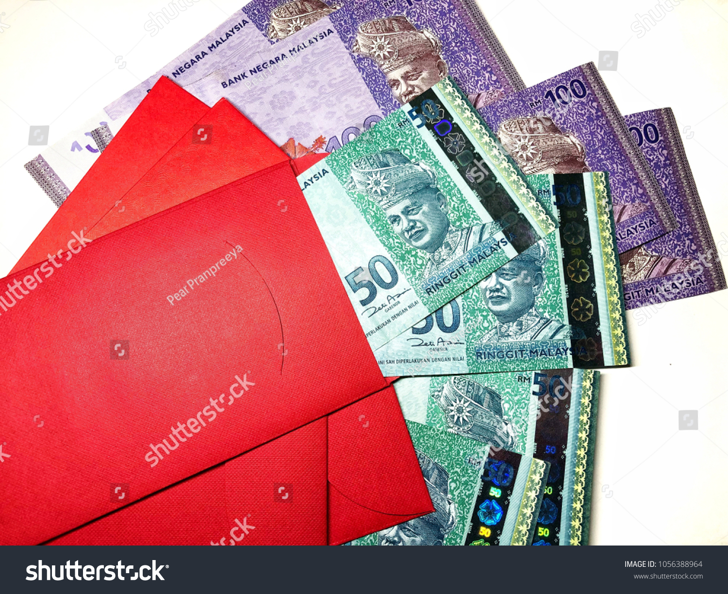 Malaysia Currency Myr Stack Banknotes Isolated Stock Photo Edit Now 1056388964