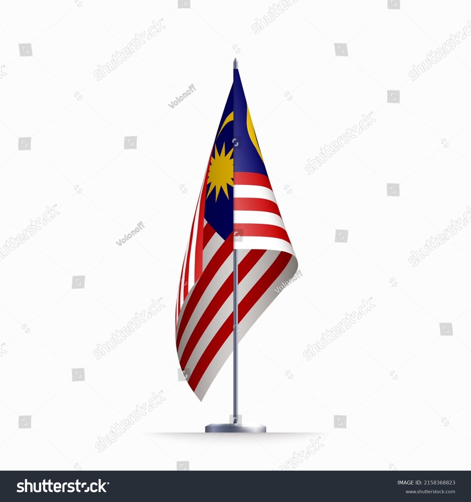 Malaysia Flag State Symbol Isolated On Stock Illustration 2158368823 ...