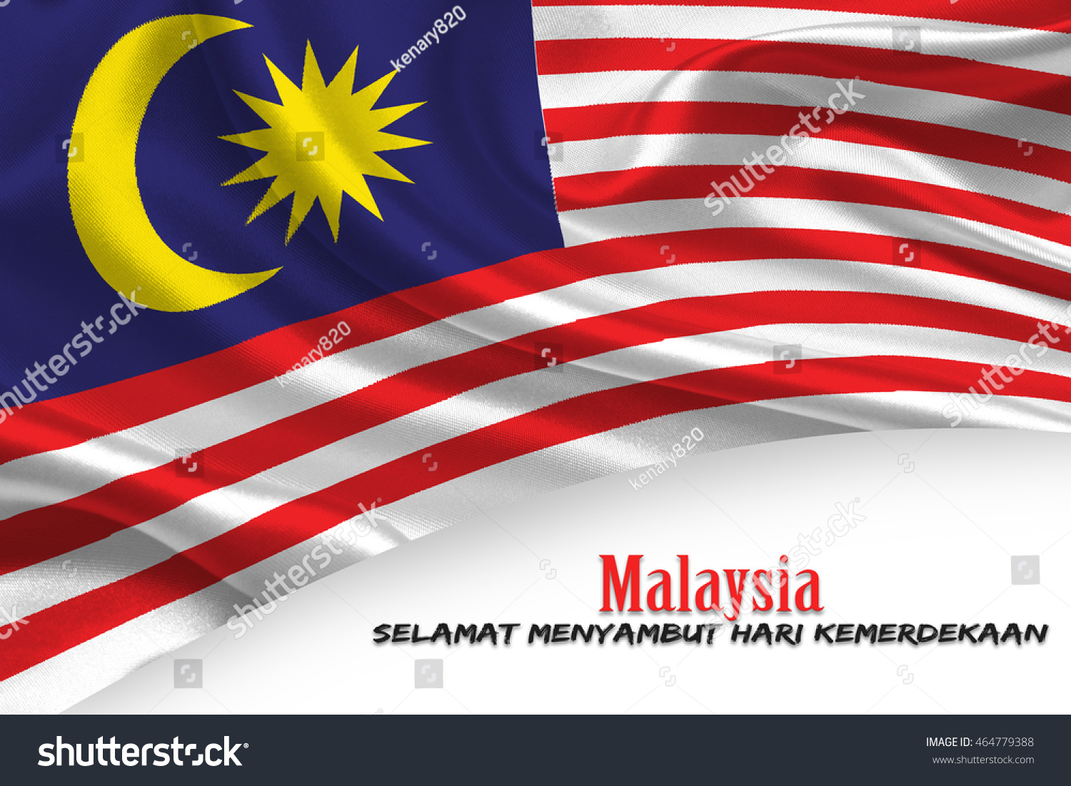 Malaysia Selamat Menyambut Hari Kemerdekaan Selamat Stock Illustration 464779388