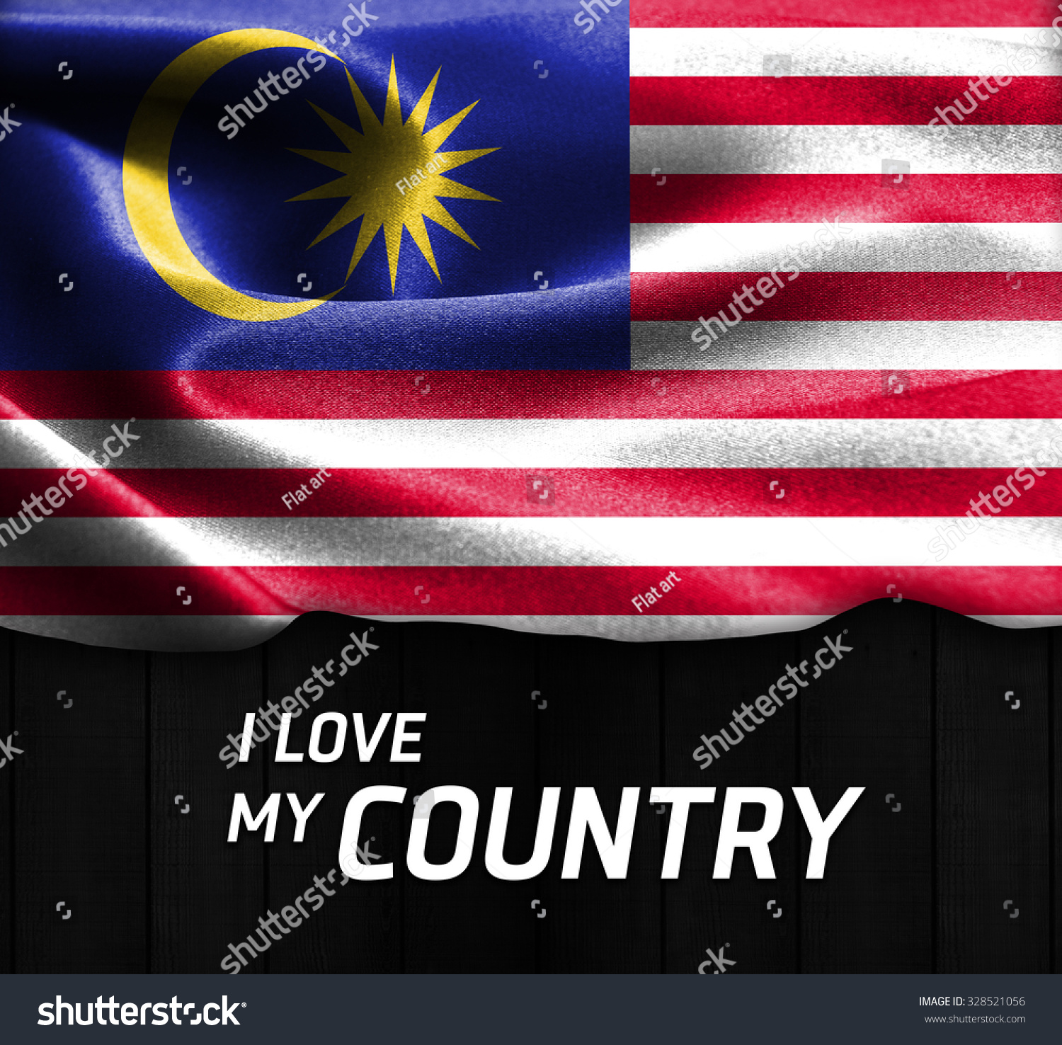 Malaysia Waving Flag Text Love My Stock Photo Edit Now 328521056