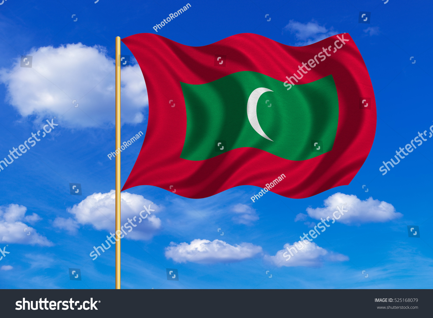 Maldivian National Official Flag Patriotic Symbol Stock Illustration ...