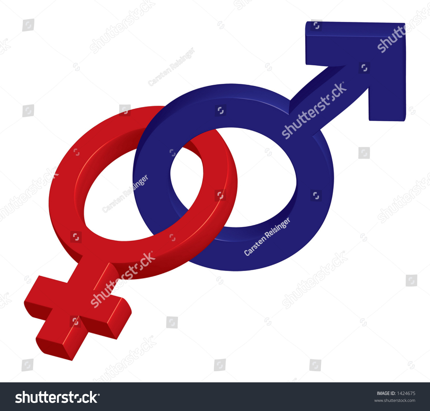 Male Female Symbol Intertwined Clipping Path Stock Illustration 1424675