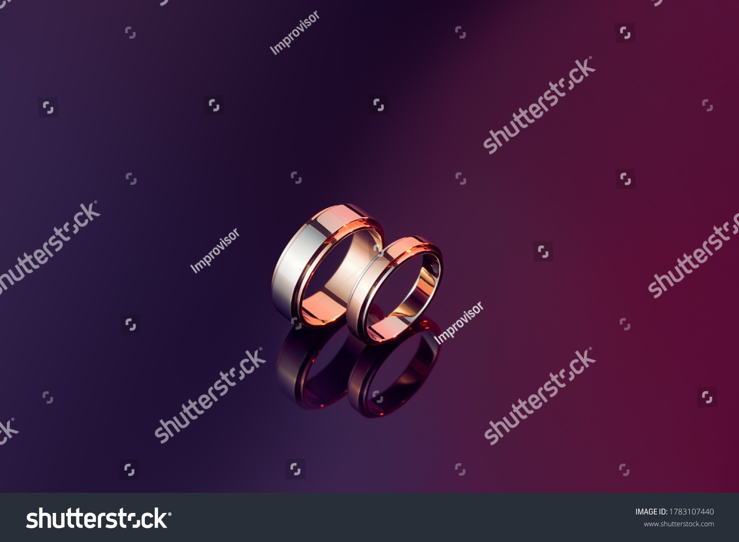 Male Female Wedding Rings On Polished Stock Photo (Edit Now) 1783107440