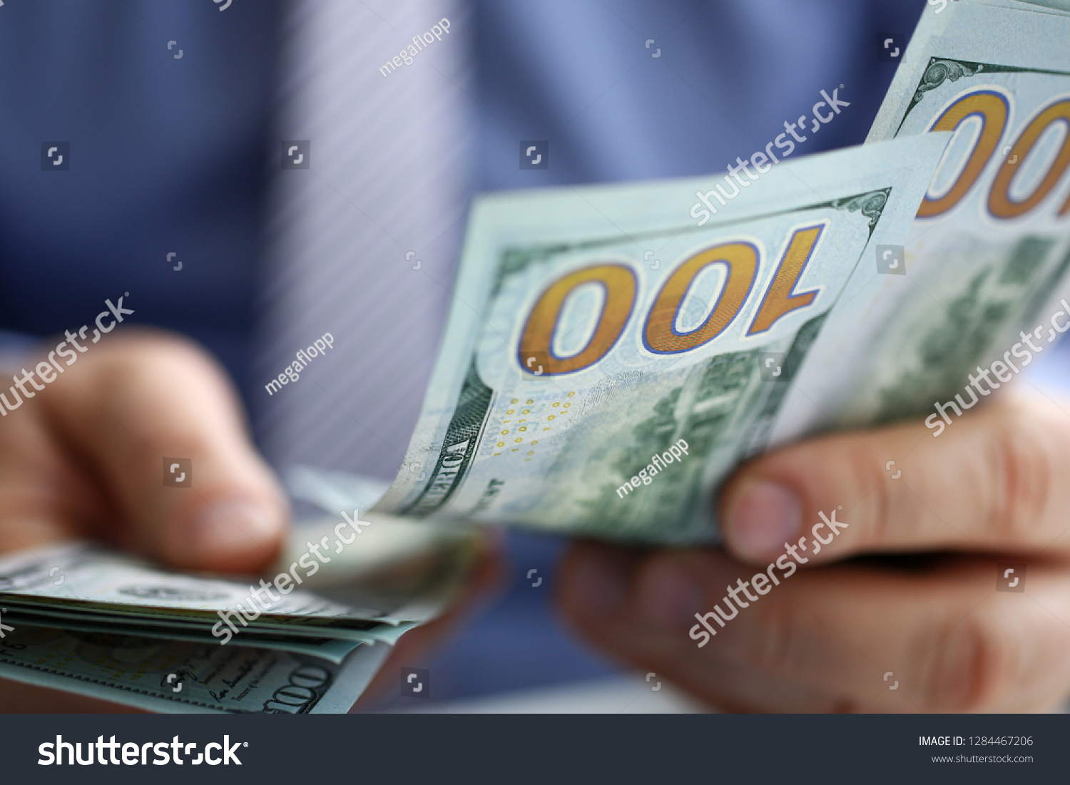 Male Arm Count Hundred Dollar Bills Stock Photo 1284467206 | Shutterstock