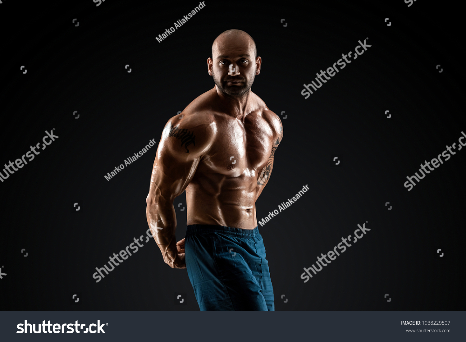 Male Bodybuilder Light Stubble Bare Torso Stock Photo Shutterstock