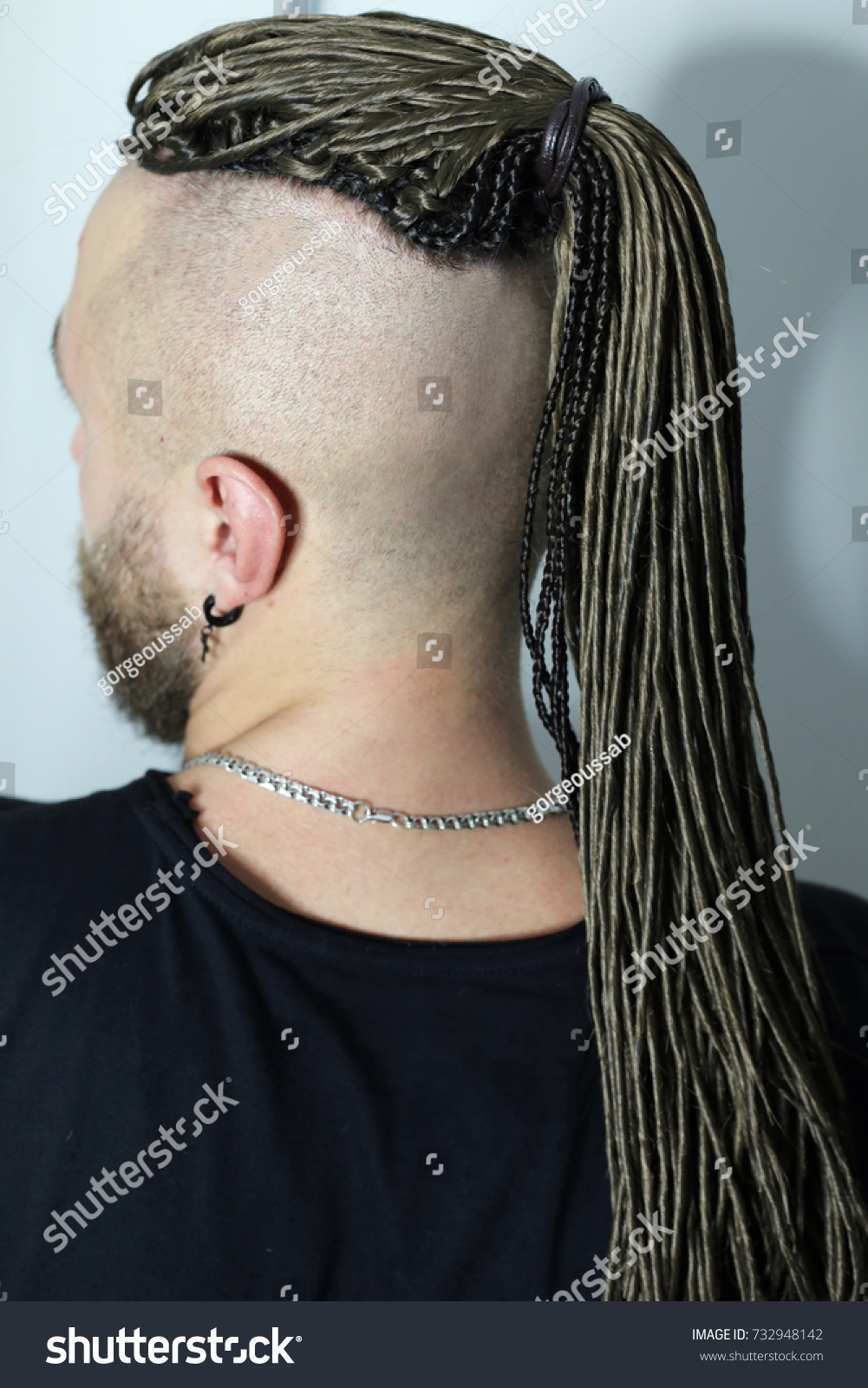 Male Hairstyles Dreadlocks Closeup On White Stock Photo