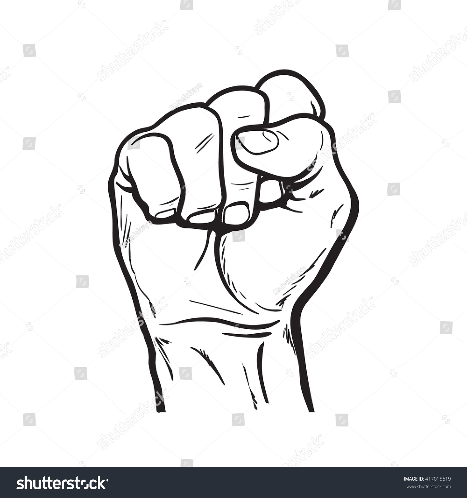 Male Hand Raised Palm Your Hand Stock Illustration 417015619 - Shutterstock