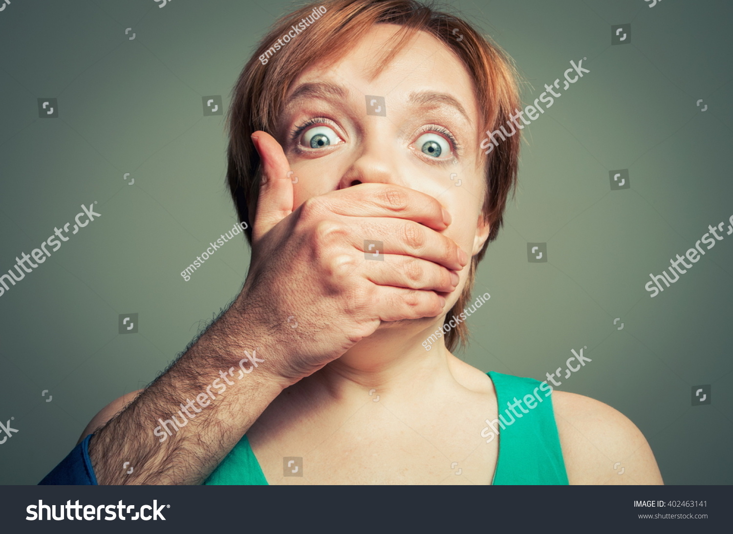 Male Hand Shutting Woman Stock Photo 402463141 - Shutterstock