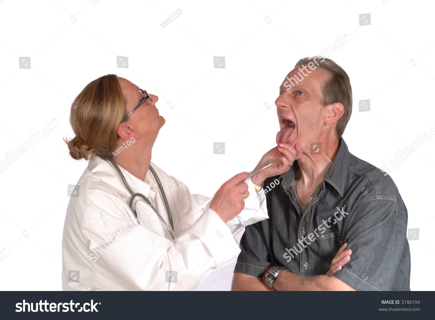 Male Patient Undergoing Physical Exam Female Stock Photo 3186104 - Shutterstock-3844