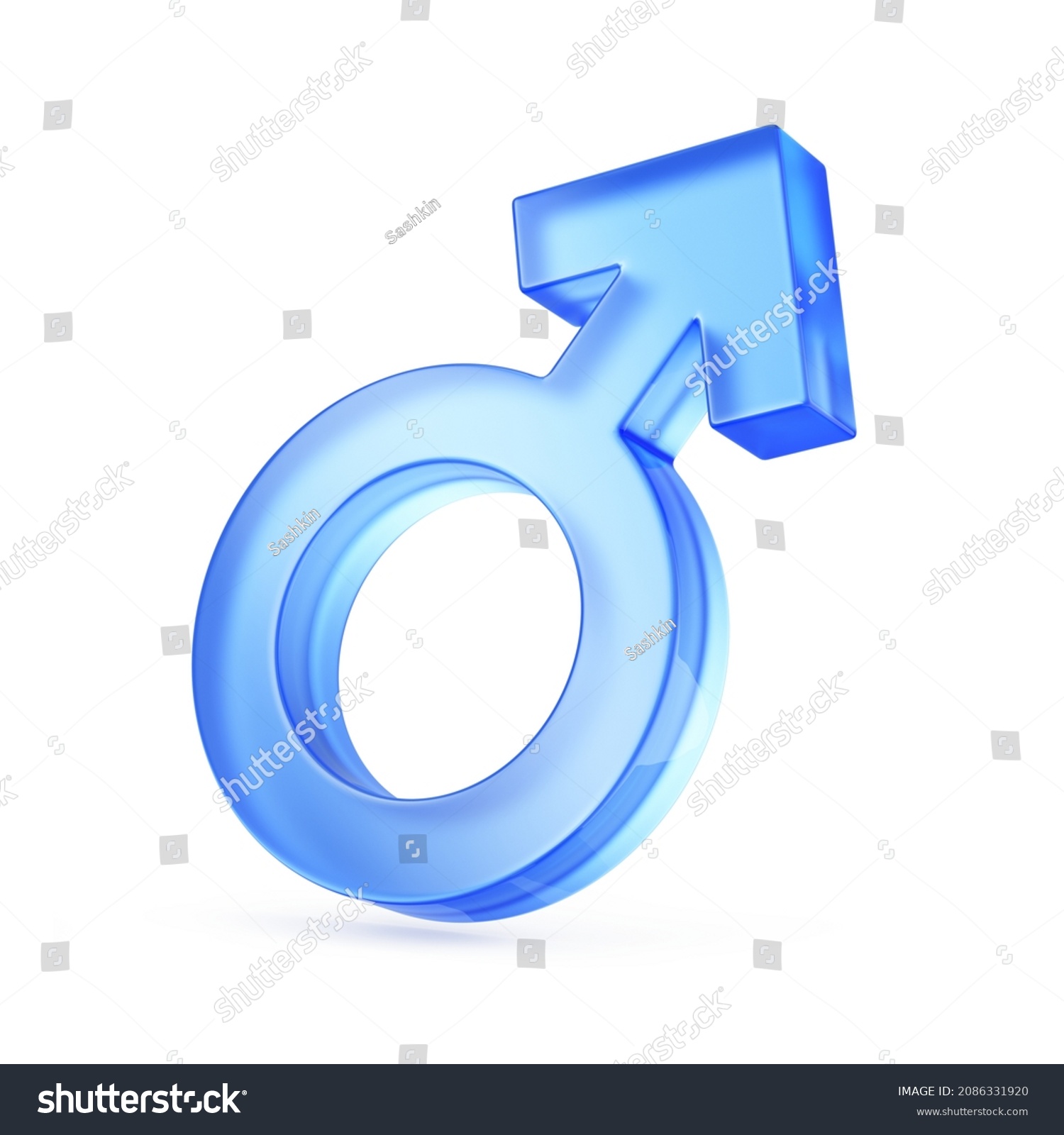 Ilustrasi Stok Male Sex Symbol Glass 3d Icon 2086331920 Shutterstock