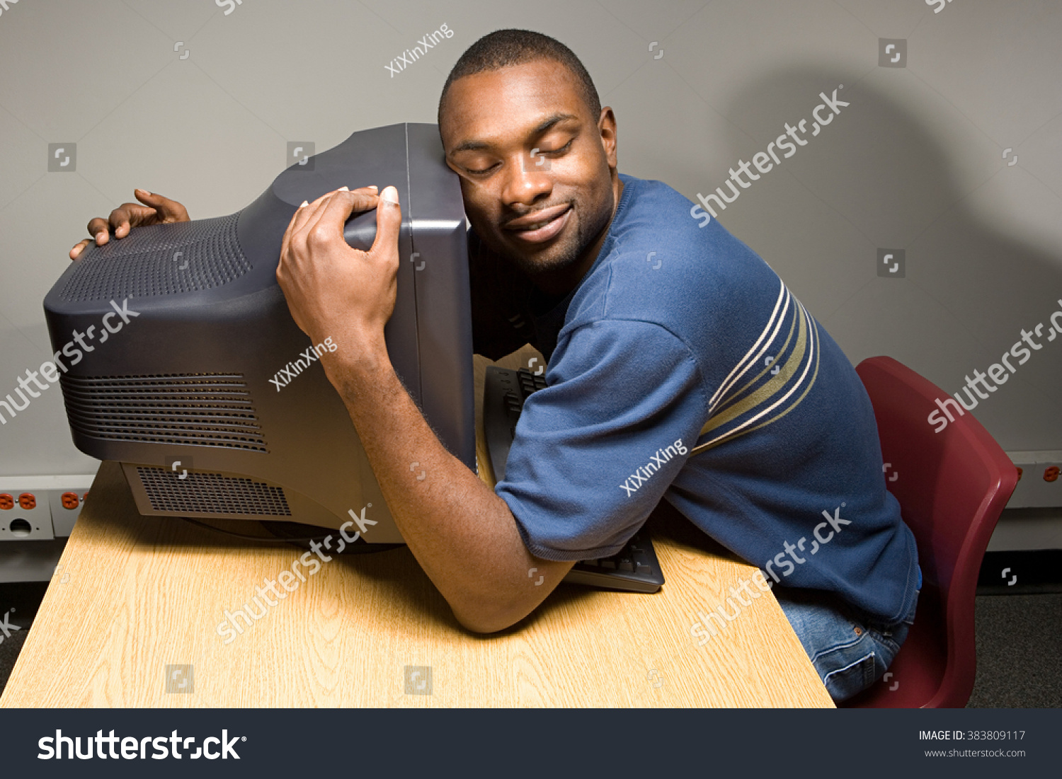 Male Student Sleeping On His Computer Stock Photo 383809117 : Shutterstock