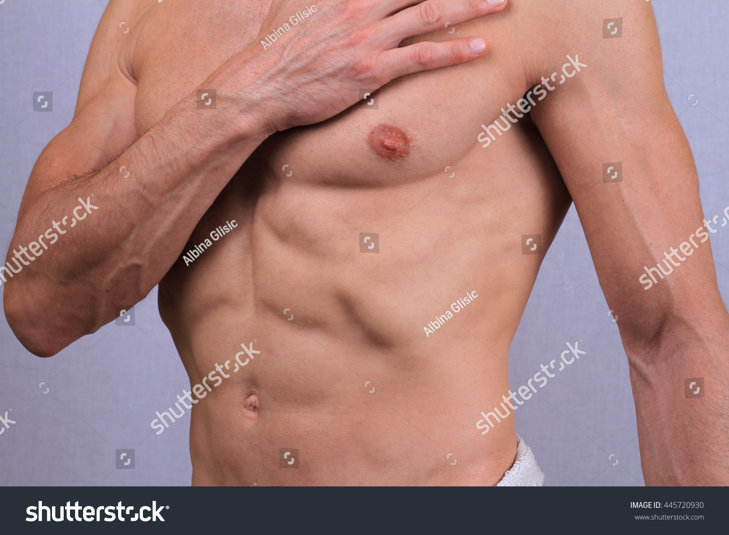 Male Waxing Muscular Torso Chest Armpit Stock Photo Edit Now